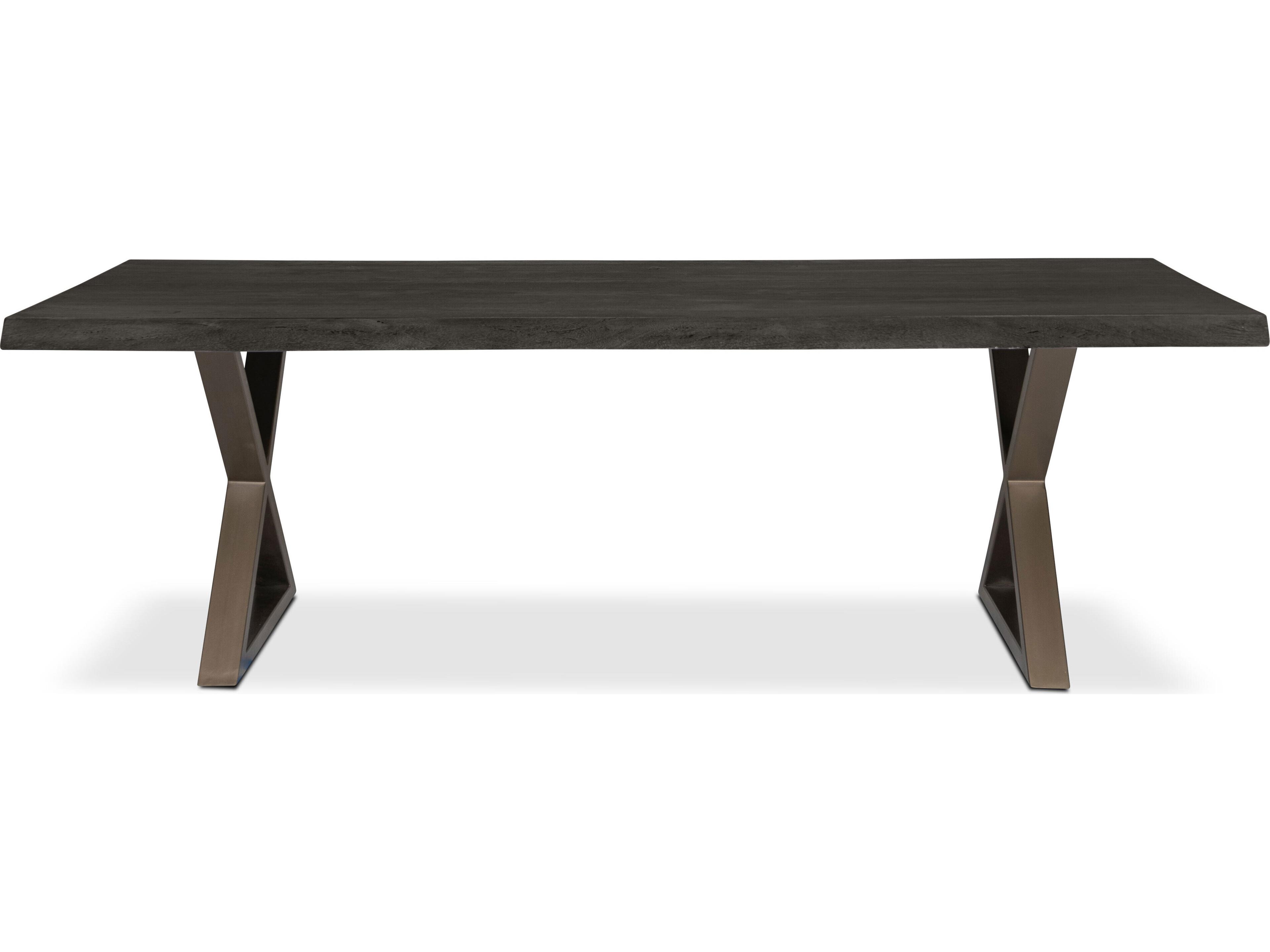 Urbia Brooks Rectangular Wood Ebonized Brass Dining Table