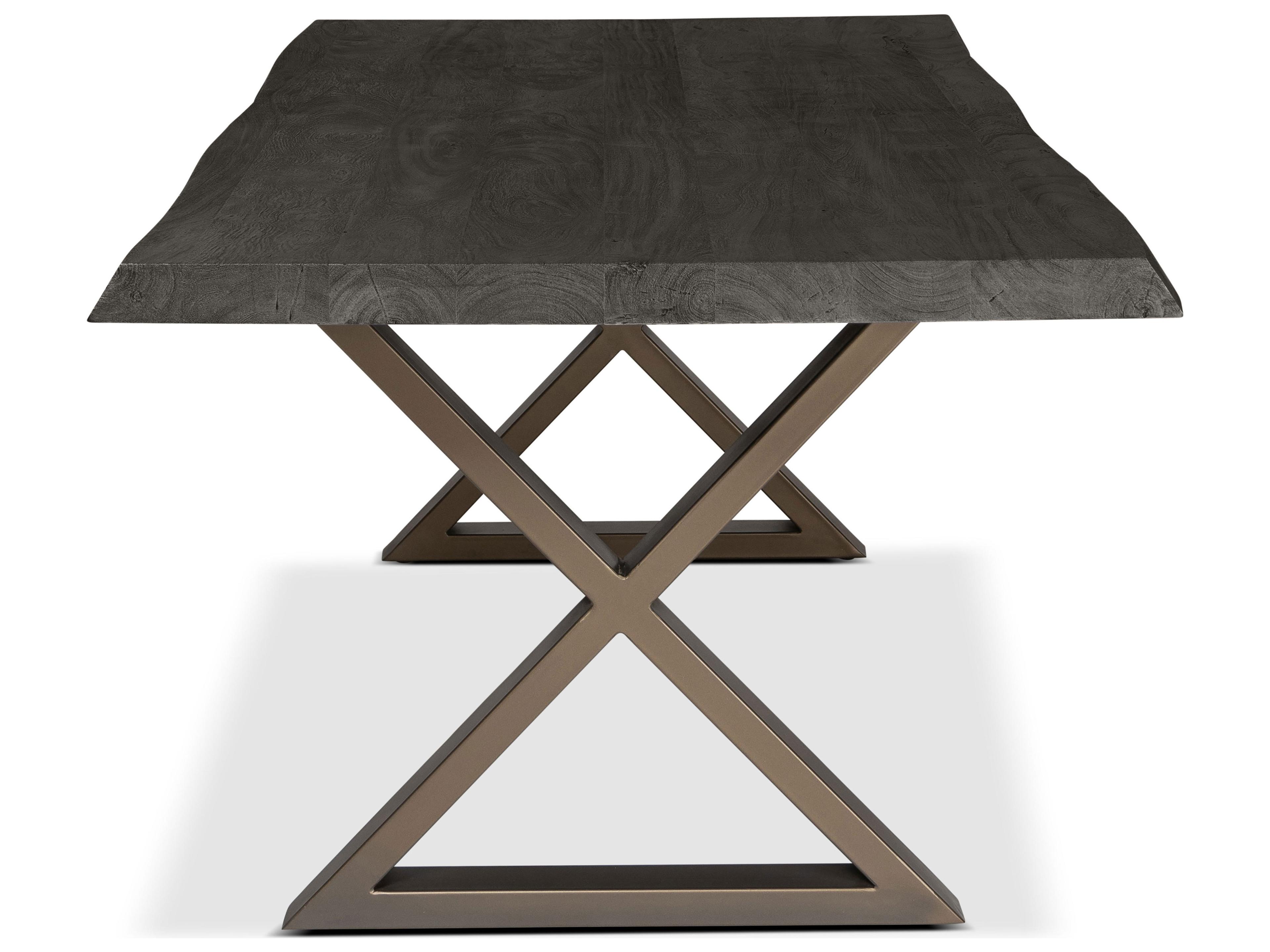 Urbia Brooks Rectangular Wood Ebonized Brass Dining Table