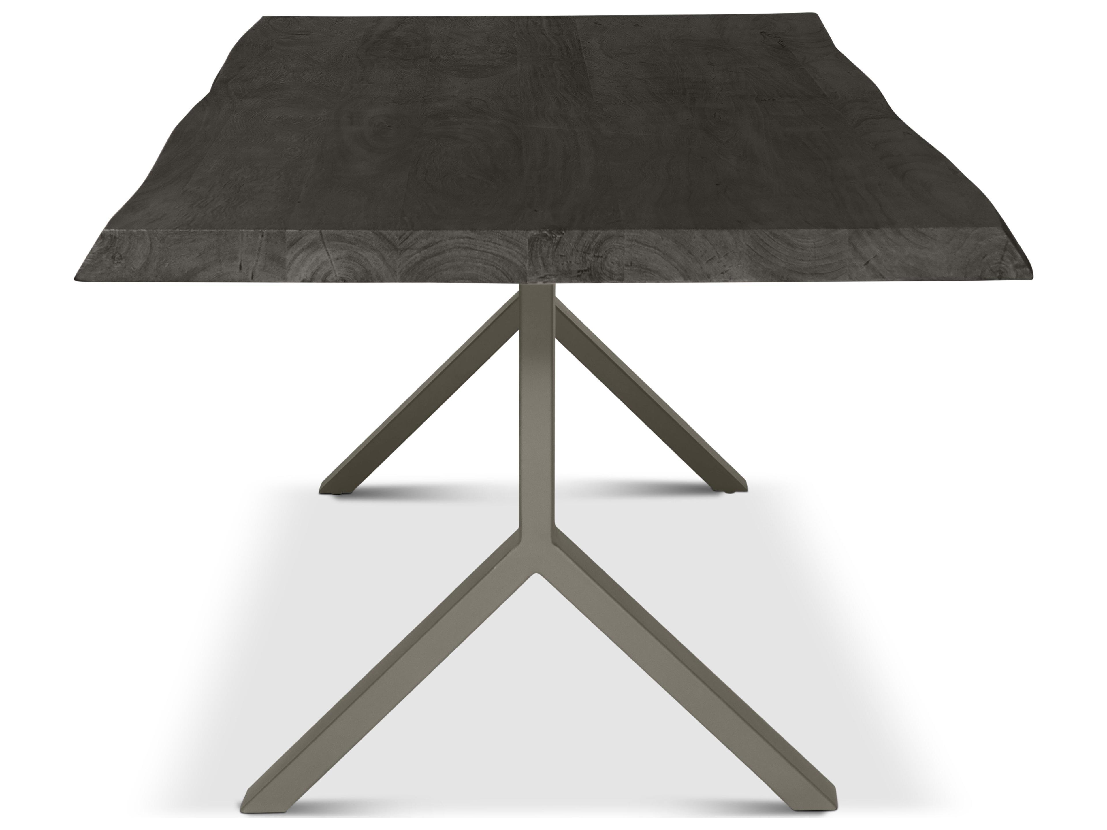 Urbia Brooks Dining Table Y Base Ebonized Top Pewter Base