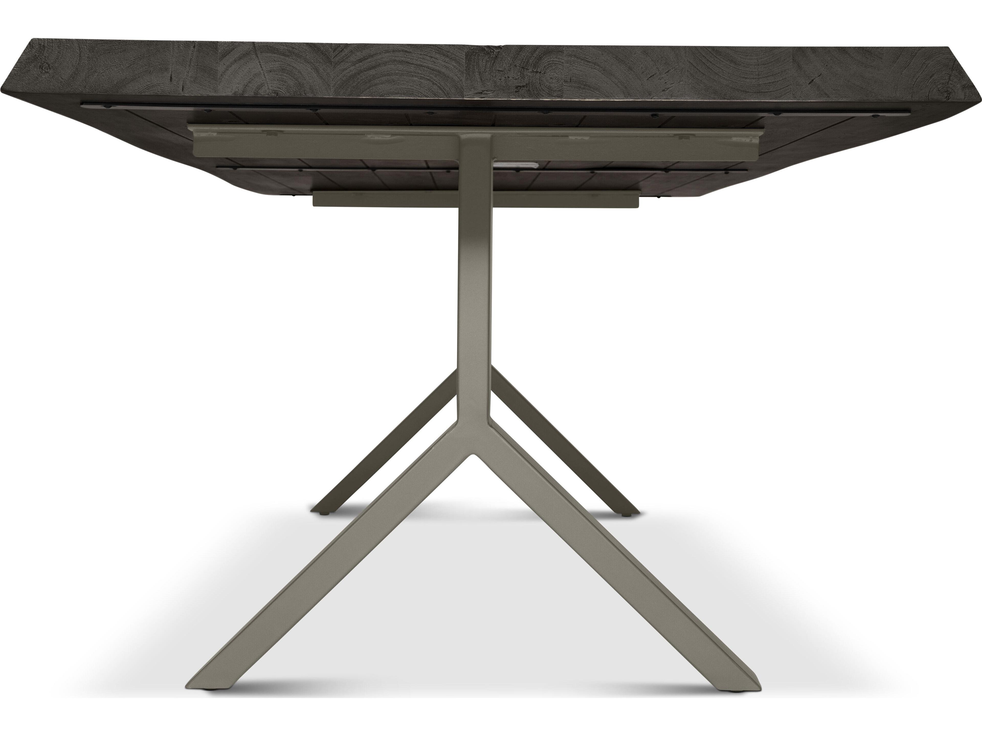 Urbia Brooks Dining Table Y Base Ebonized Top Pewter Base