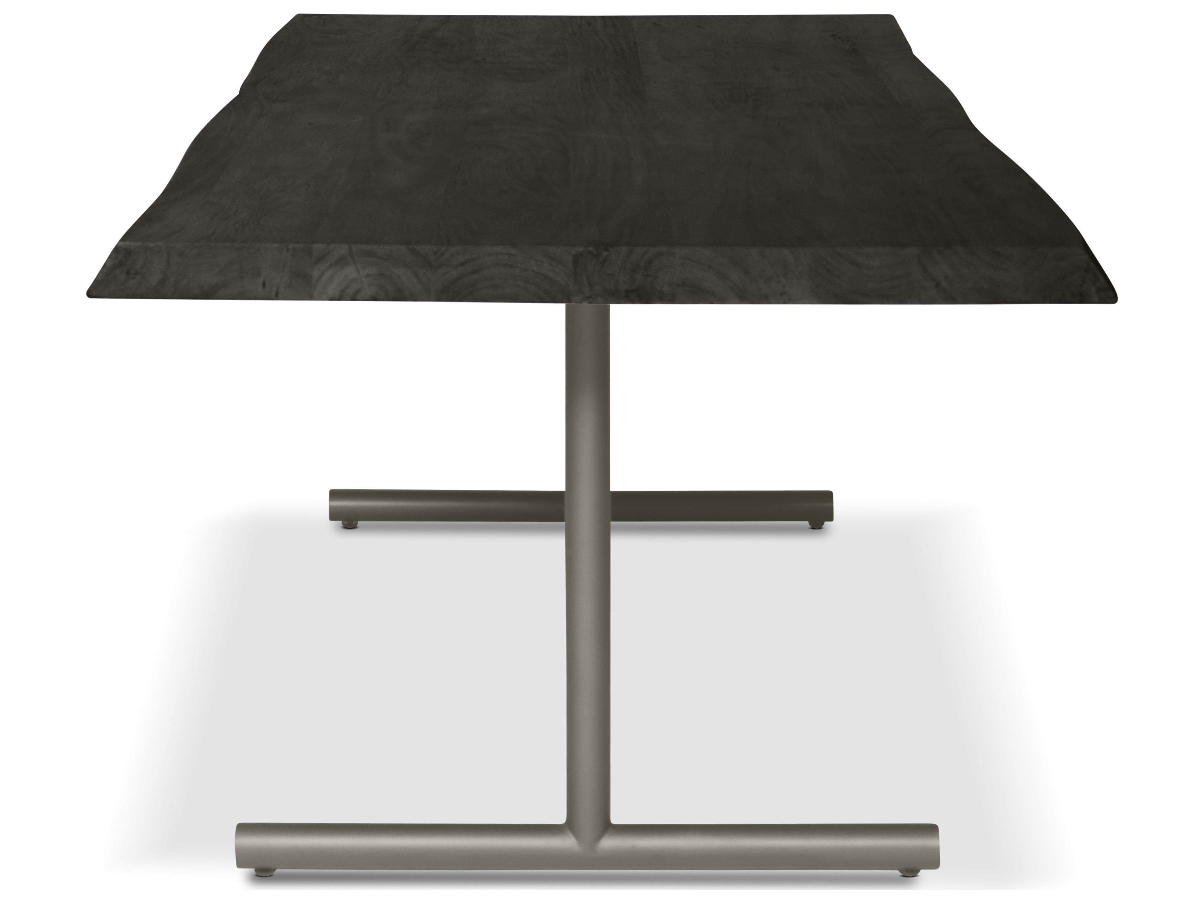 Urbia Brooks Dining Table T Base Ebonized Top Pewter Base