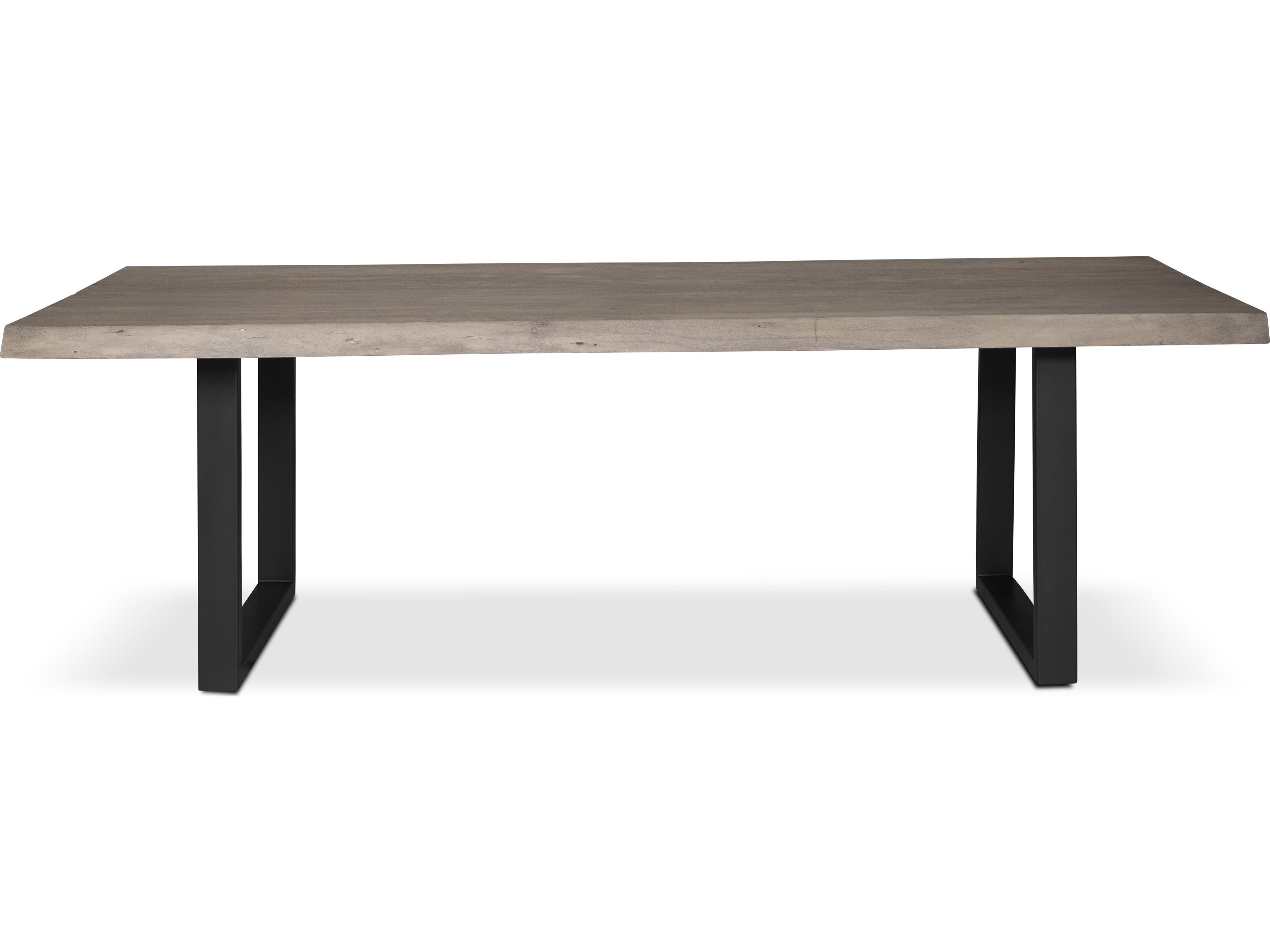 Urbia Brooks Rectangular Wood Sandblasted Grey Black Dining Table