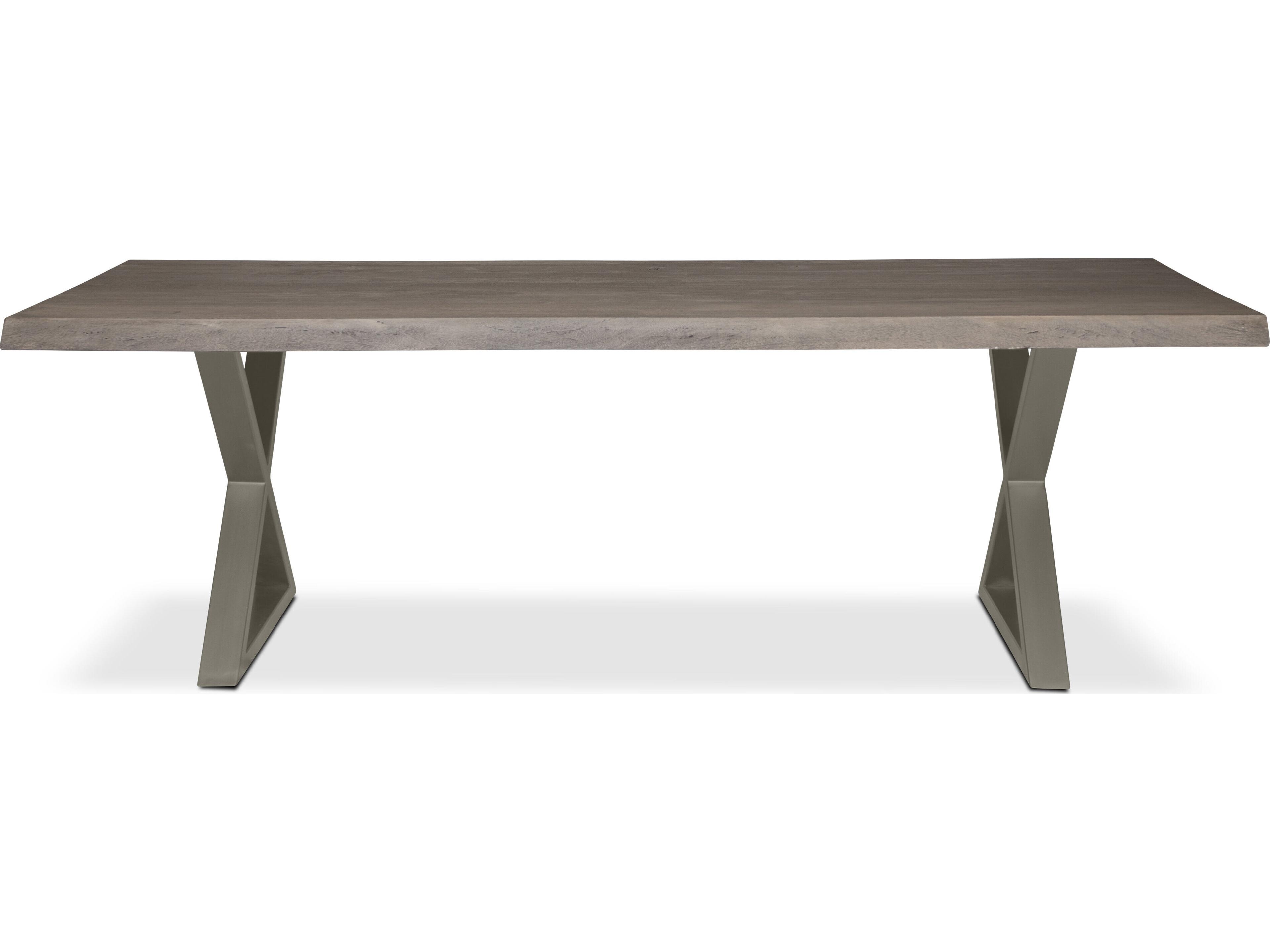 Urbia Brooks Rectangular Wood Sandblasted Grey Pewter Dining Table