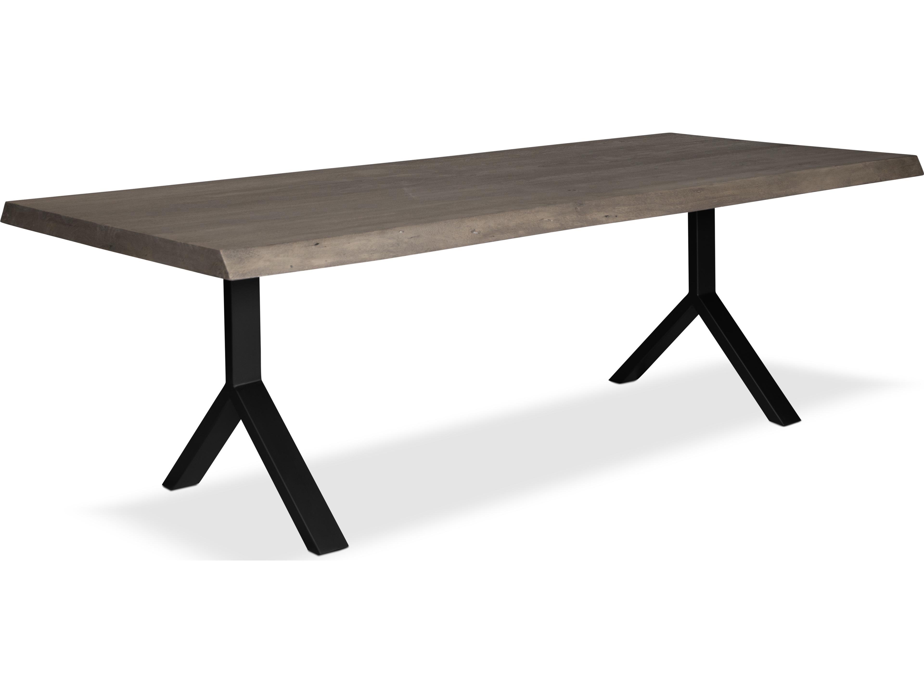 Brooks Dining Table Y Base Sandblasted Grey Top Black Base