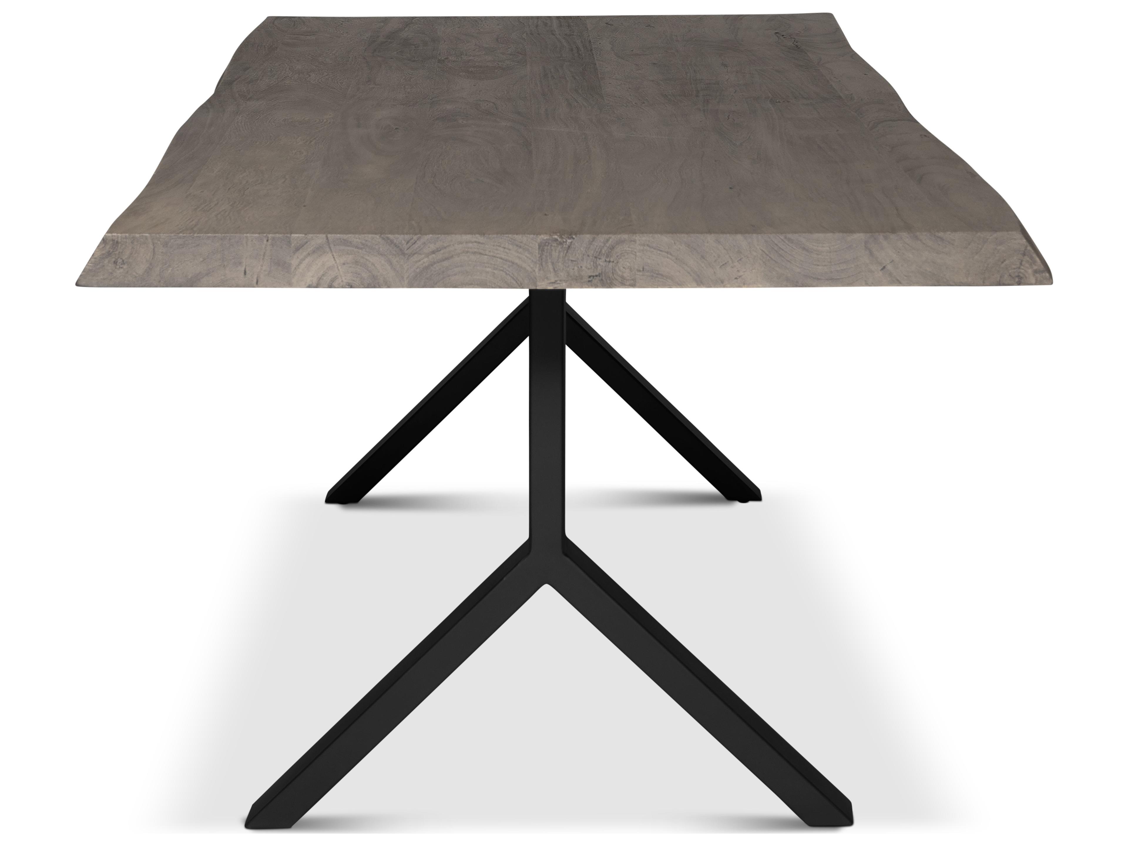 Urbia Brooks Dining Table Y Base Sandblasted Grey Top Black Base