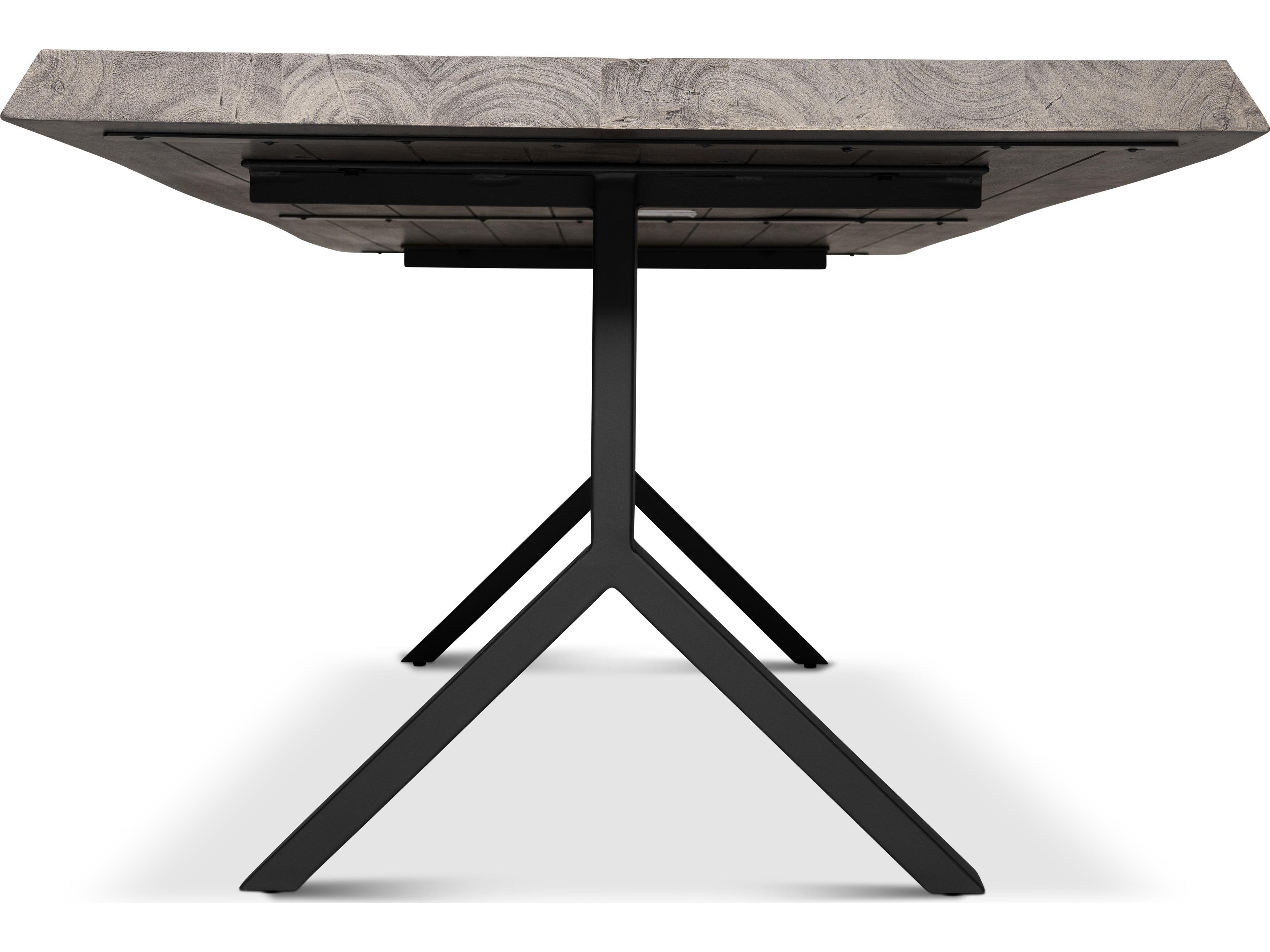 Urbia Brooks Dining Table Y Base Sandblasted Grey Top Black Base