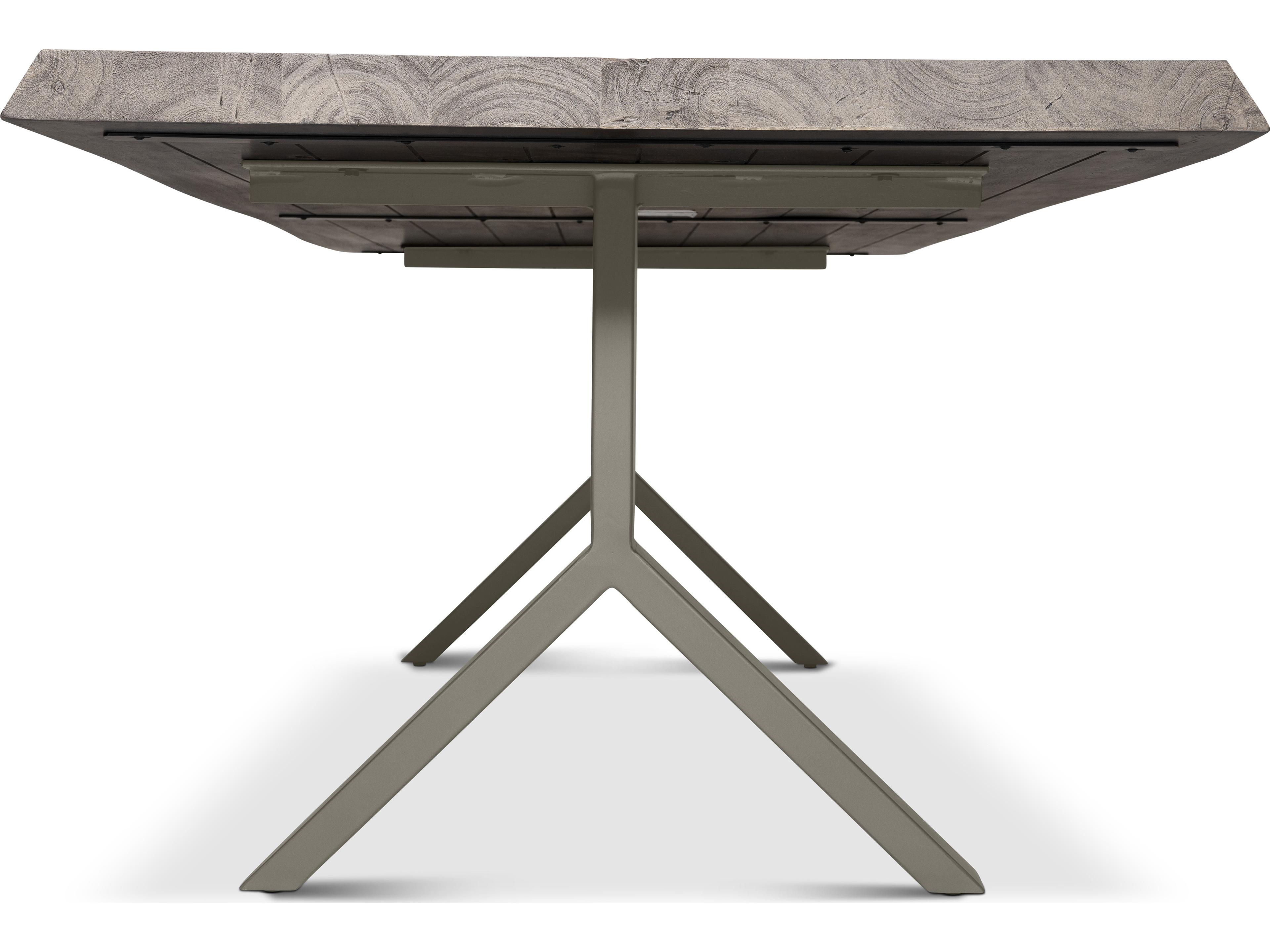Urbia Brooks Dining Table Y Base Sandblasted Grey Top Pewter Base
