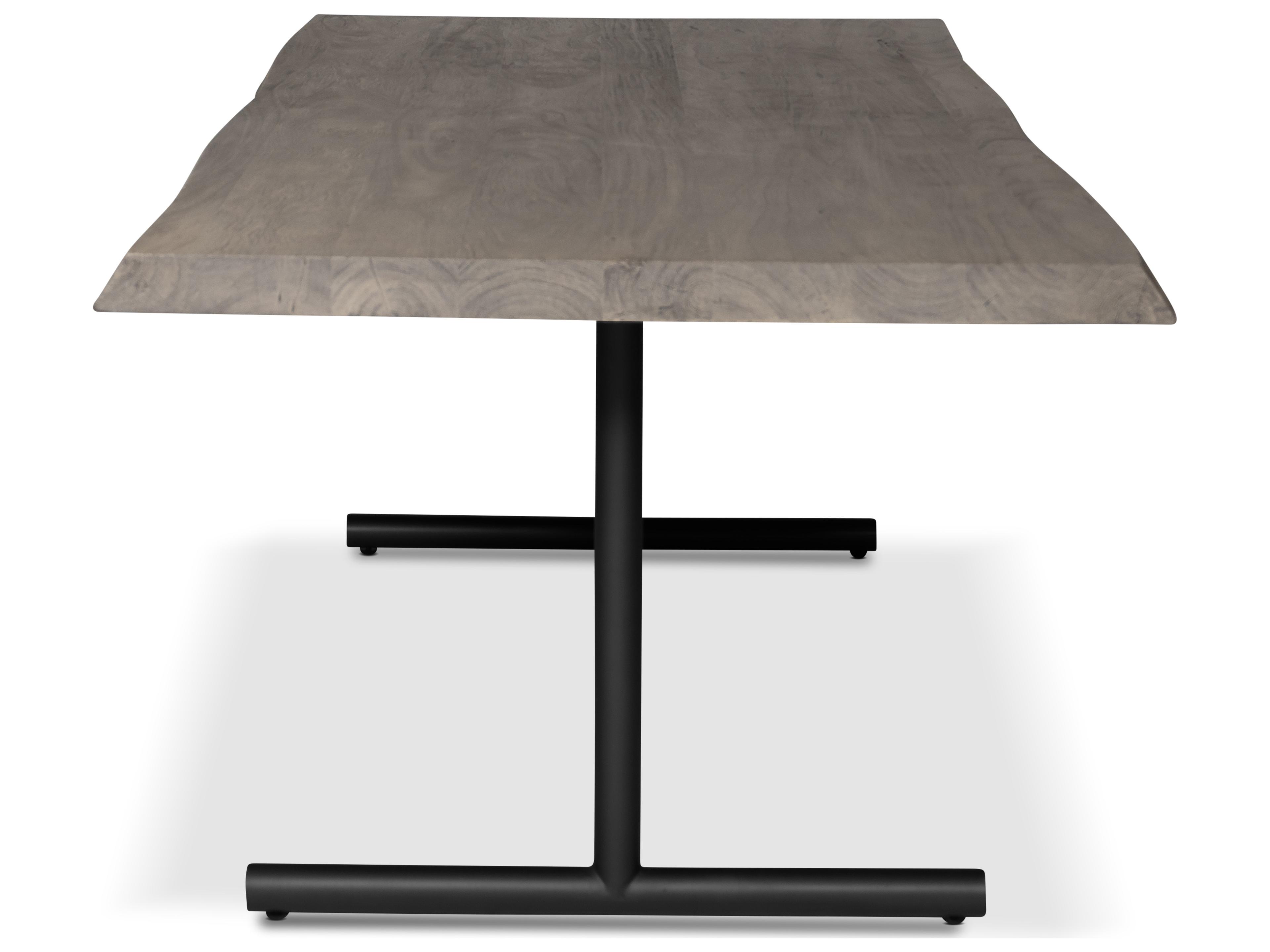 Urbia Brooks Dining Table T Base Sandblasted Grey Top Black Base