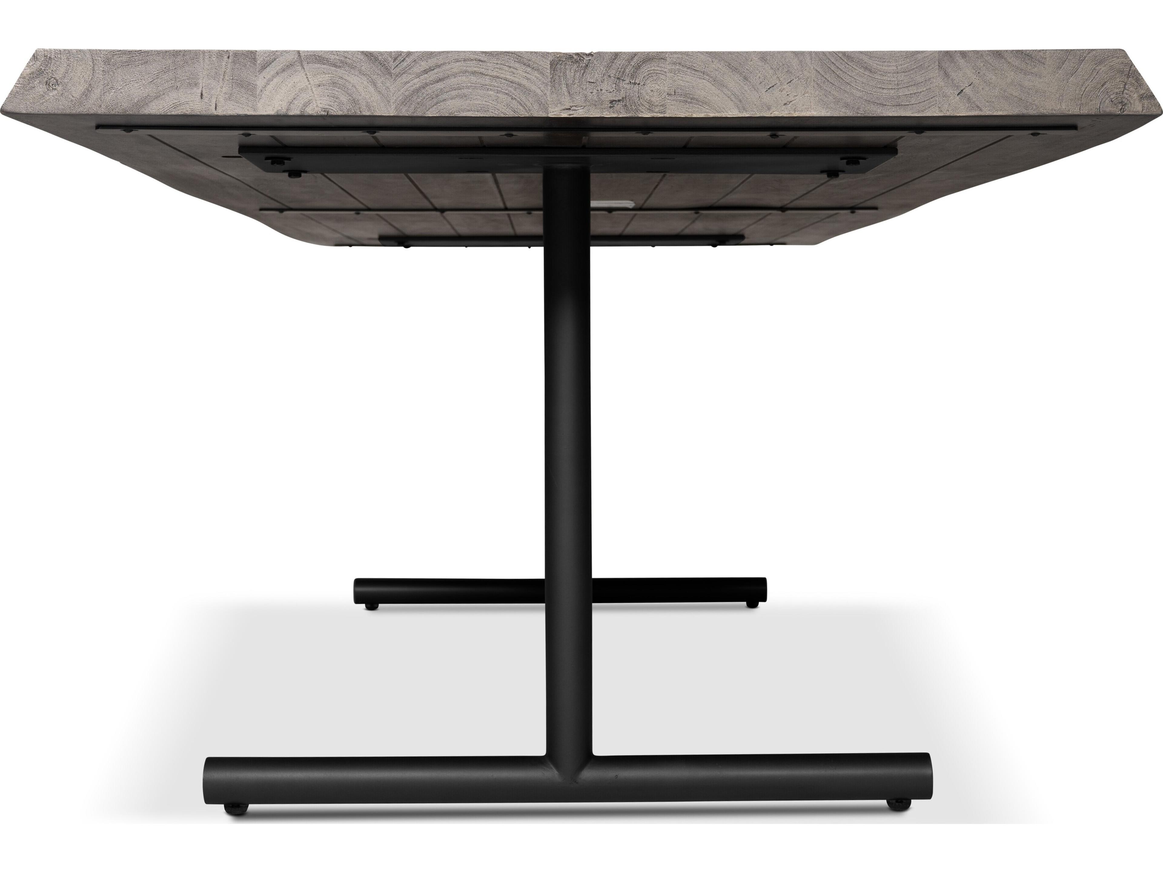 Urbia Brooks Dining Table T Base Sandblasted Grey Top Black Base