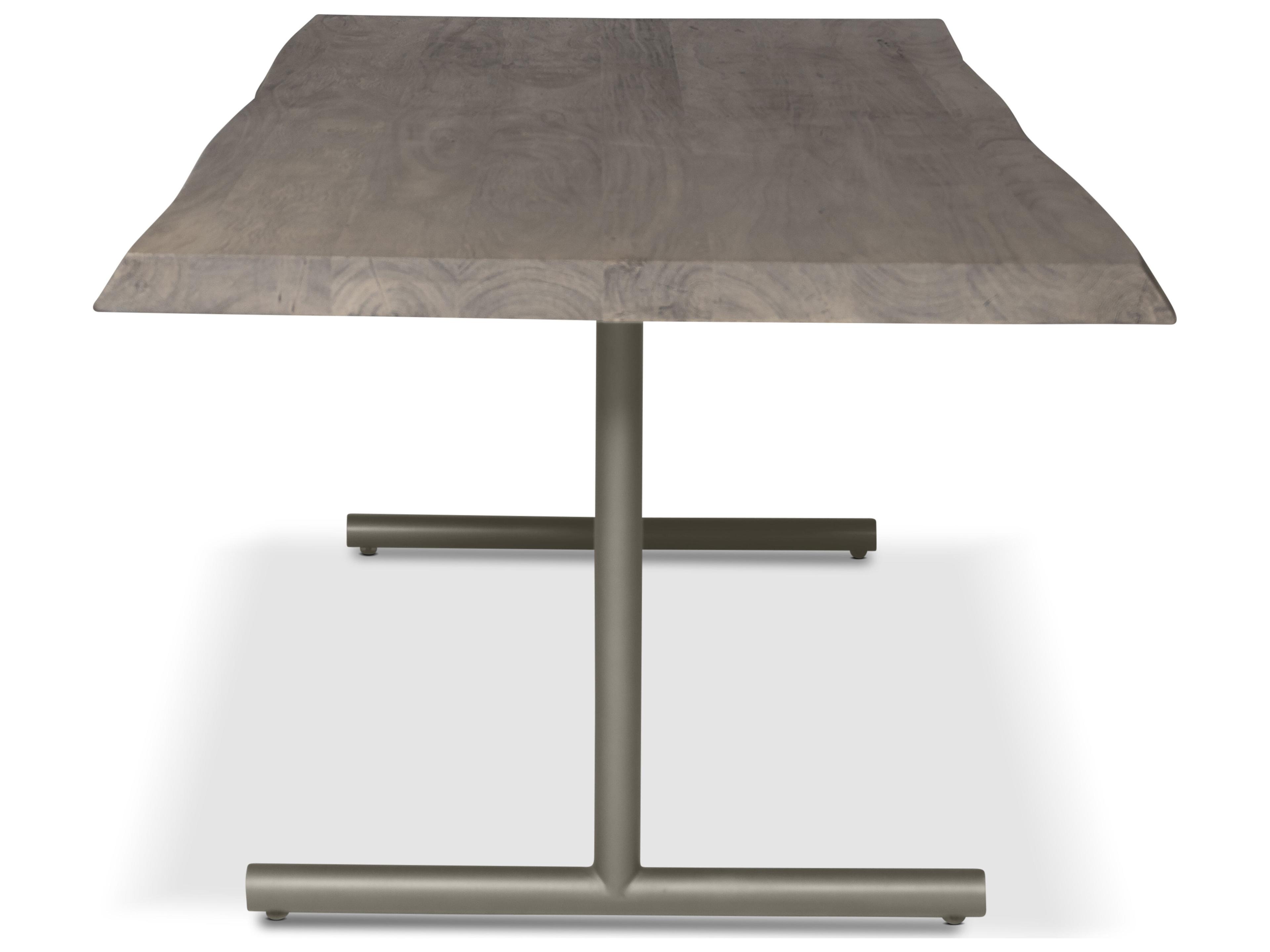 Urbia Brooks Dining Table T Base Sandblasted Grey Top Pewter Base