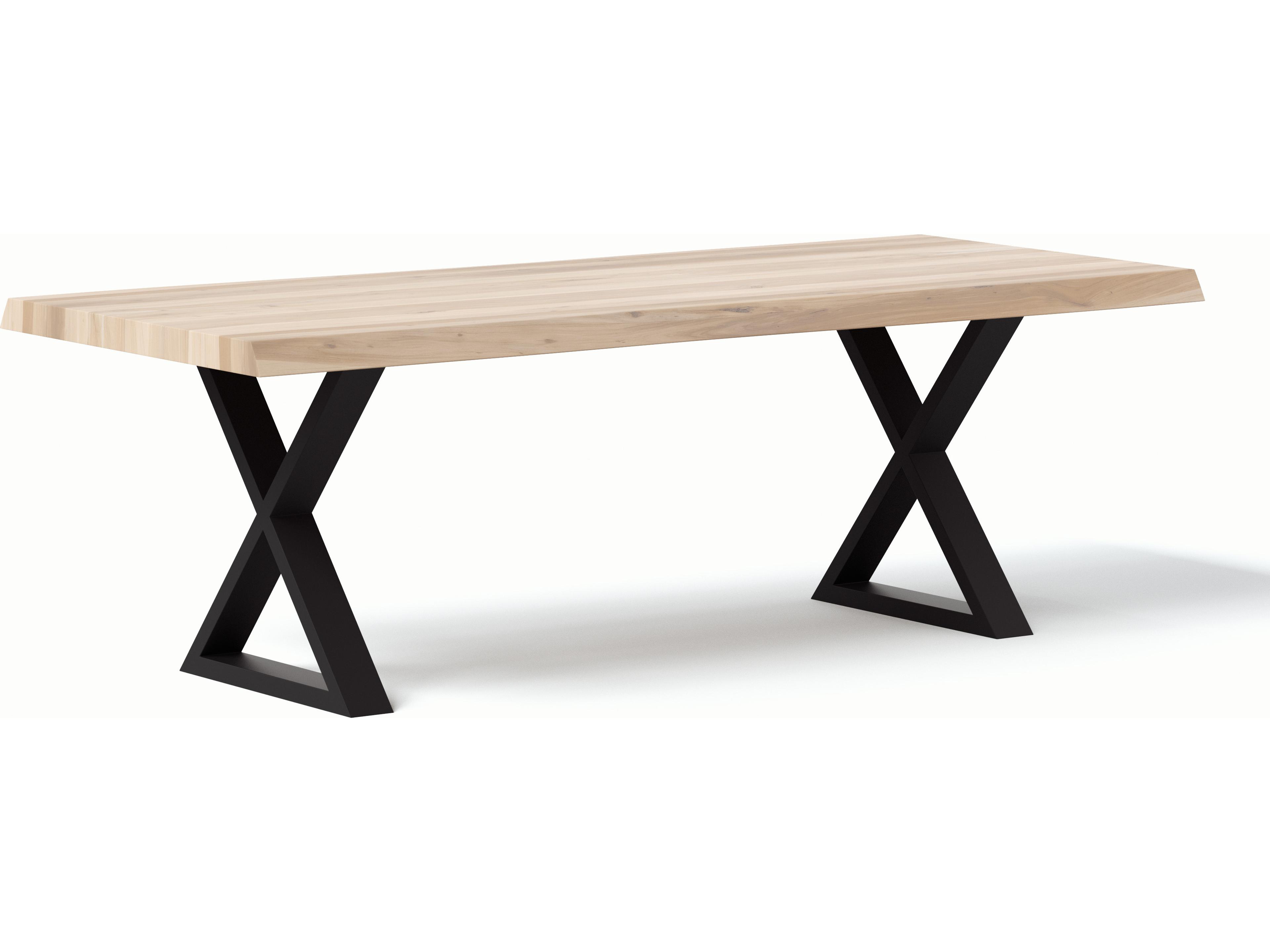 Urbia Brooks Rectangular Wood White Wash Black Dining Table