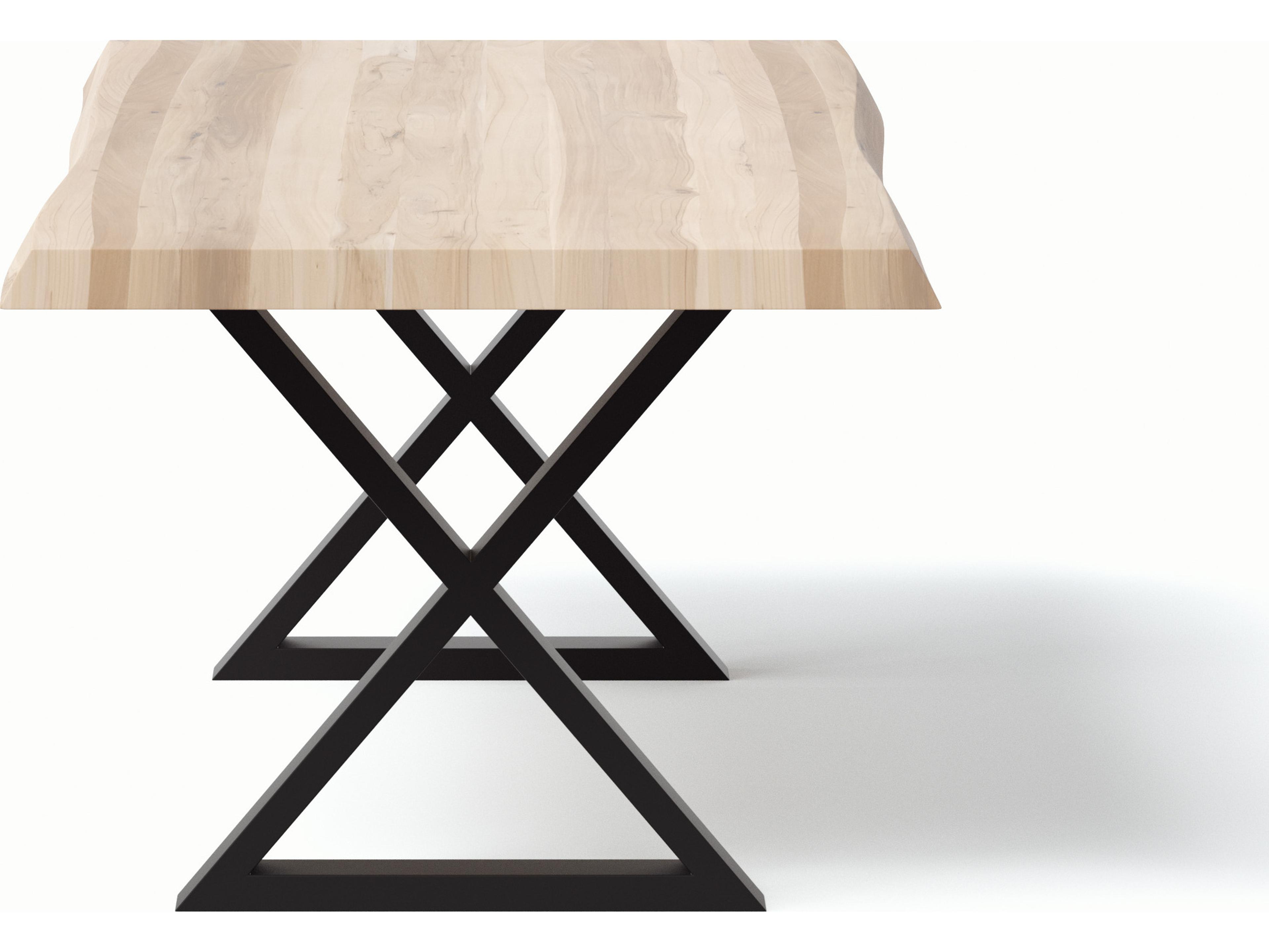 Urbia Brooks Rectangular Wood White Wash Black Dining Table