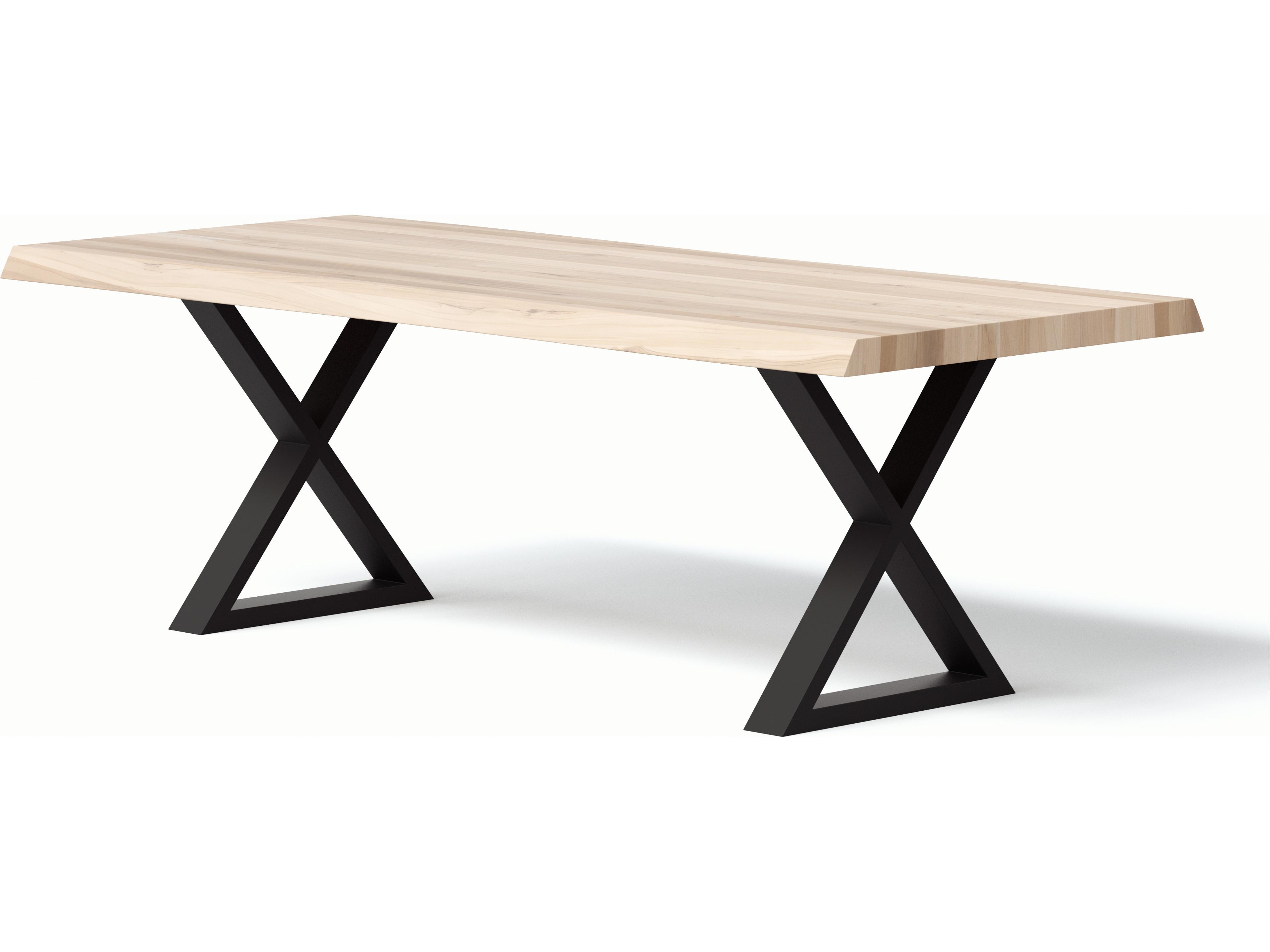 Urbia Brooks Rectangular Wood White Wash Black Dining Table