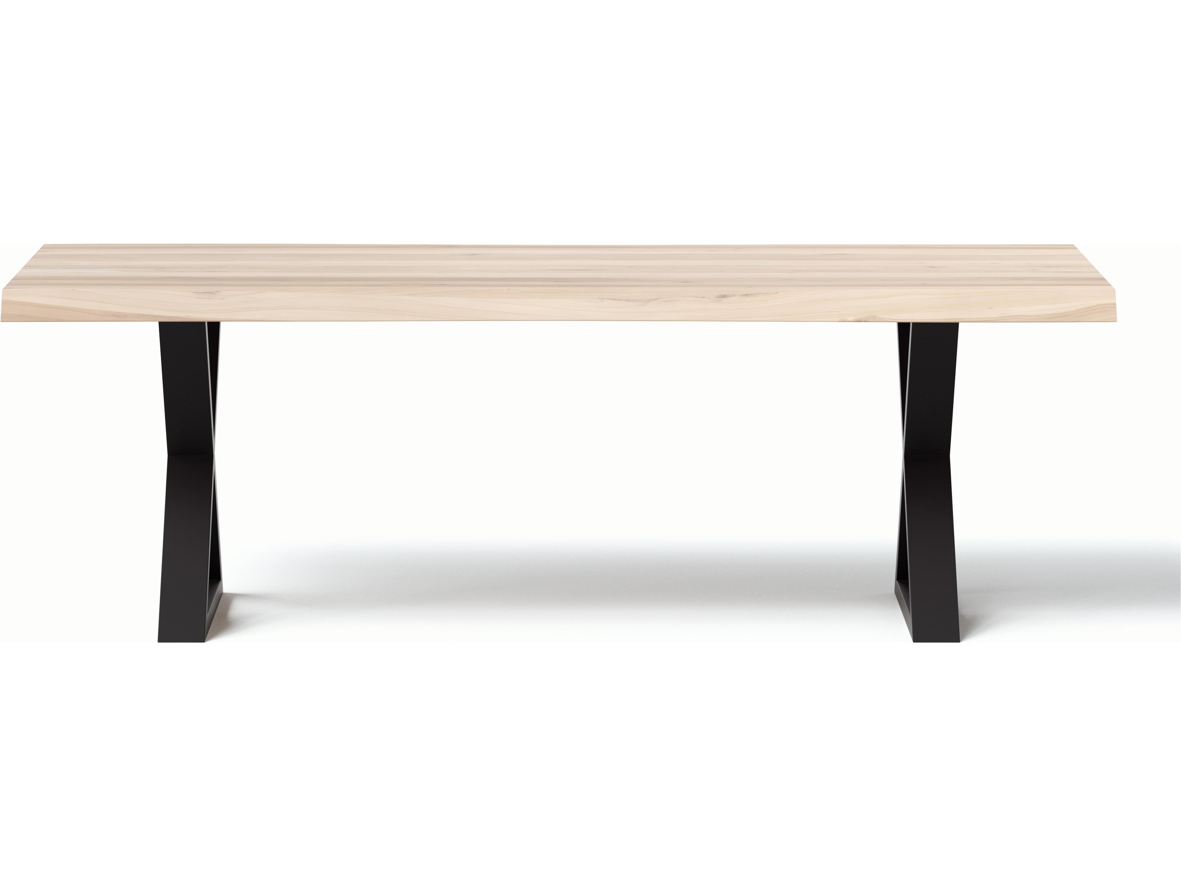 Urbia Brooks Rectangular Wood White Wash Black Dining Table