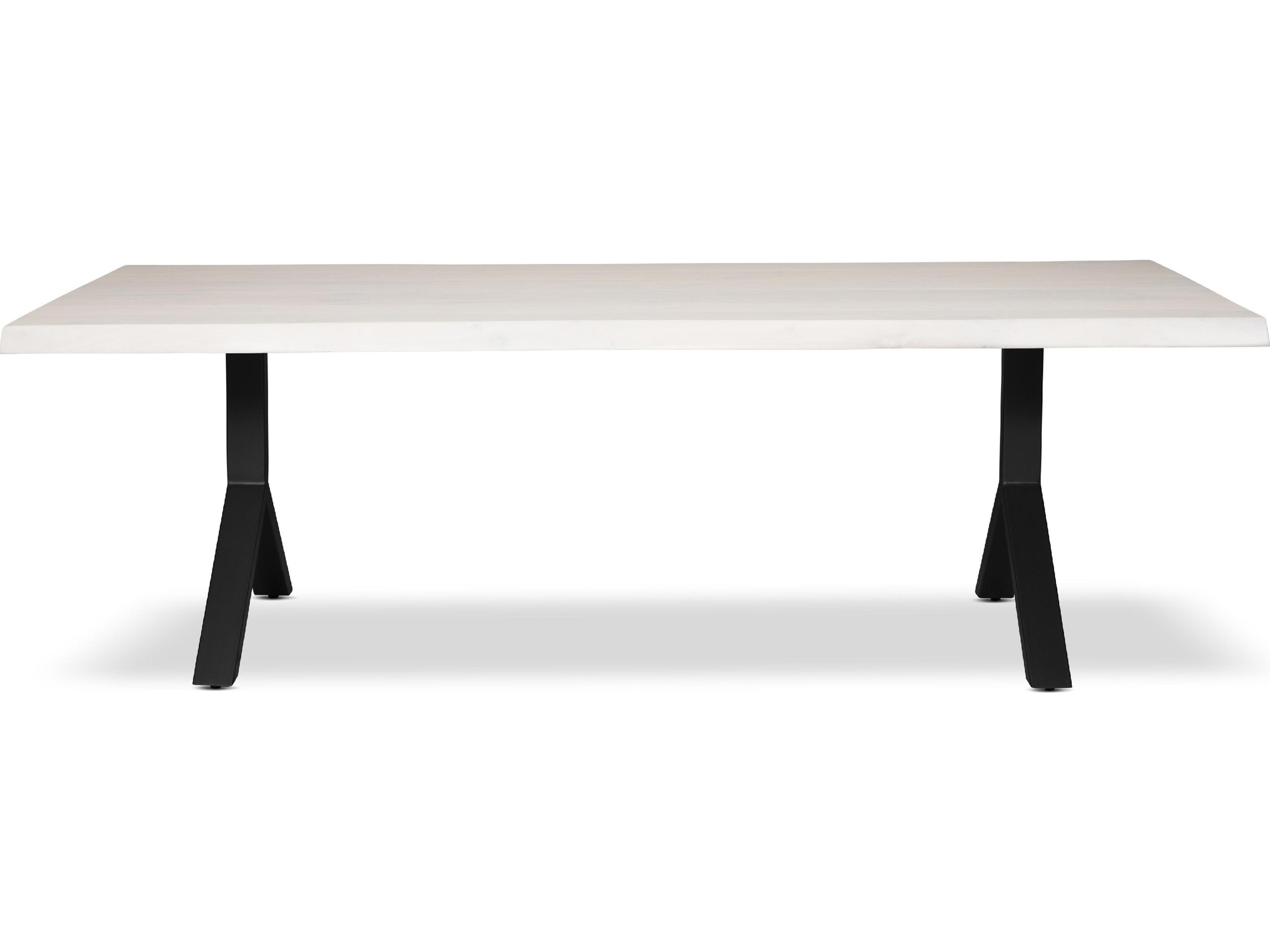 Urbia Brooks Dining Table Y Base White Wash Top Black Base