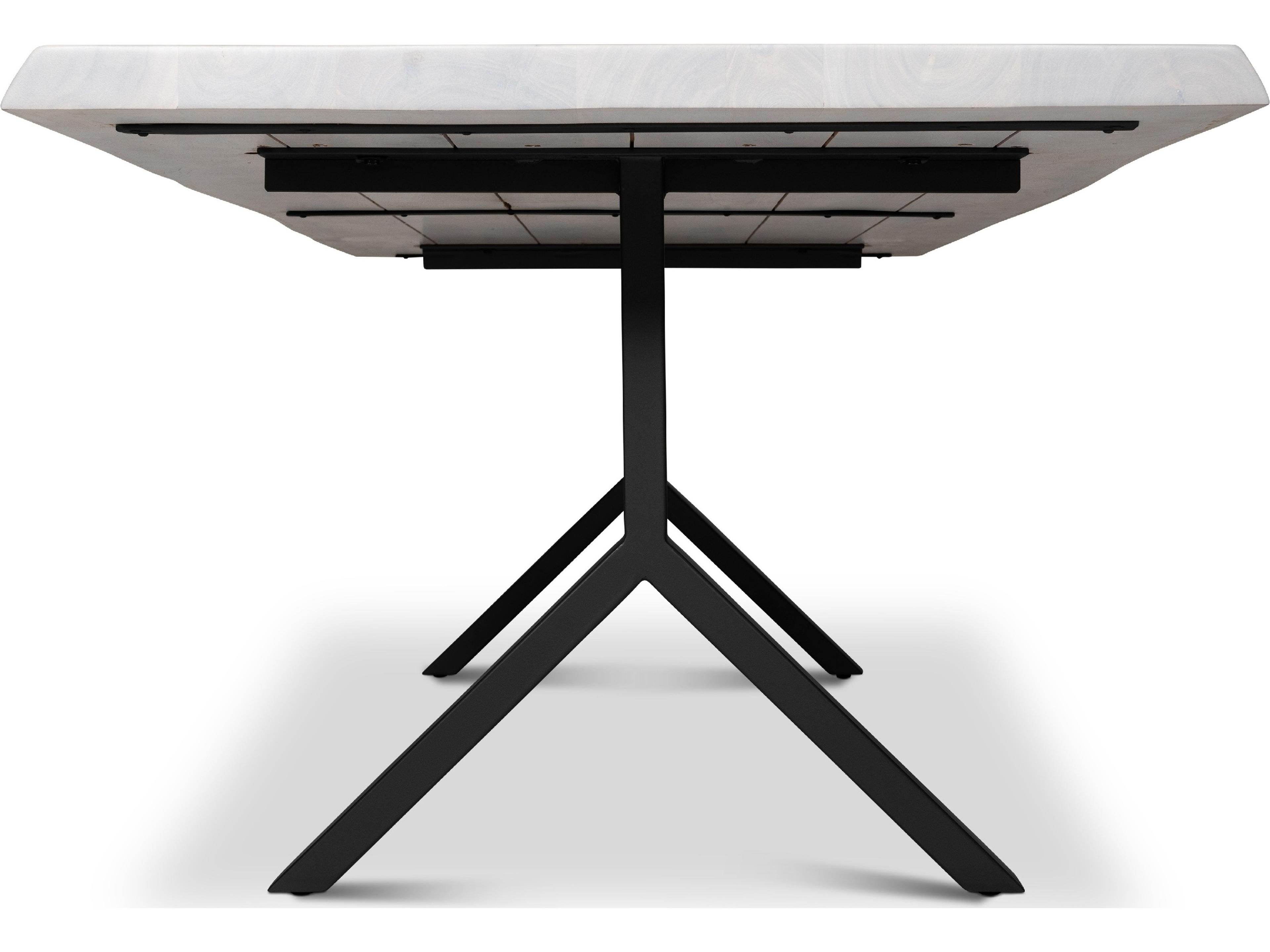 Urbia Brooks Dining Table Y Base White Wash Top Black Base