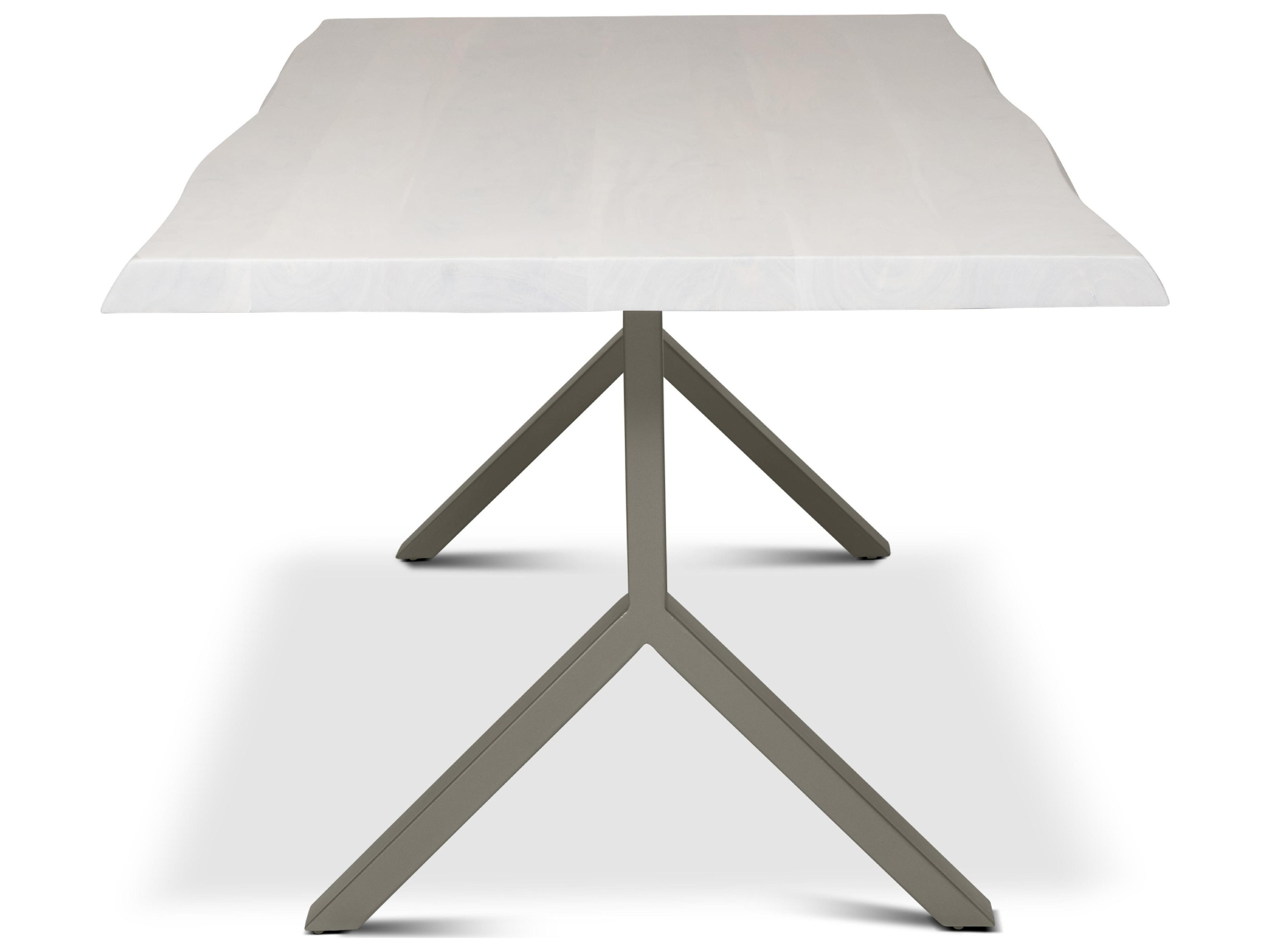 Urbia Brooks Dining Table Y Base White Wash Top Pewter Base