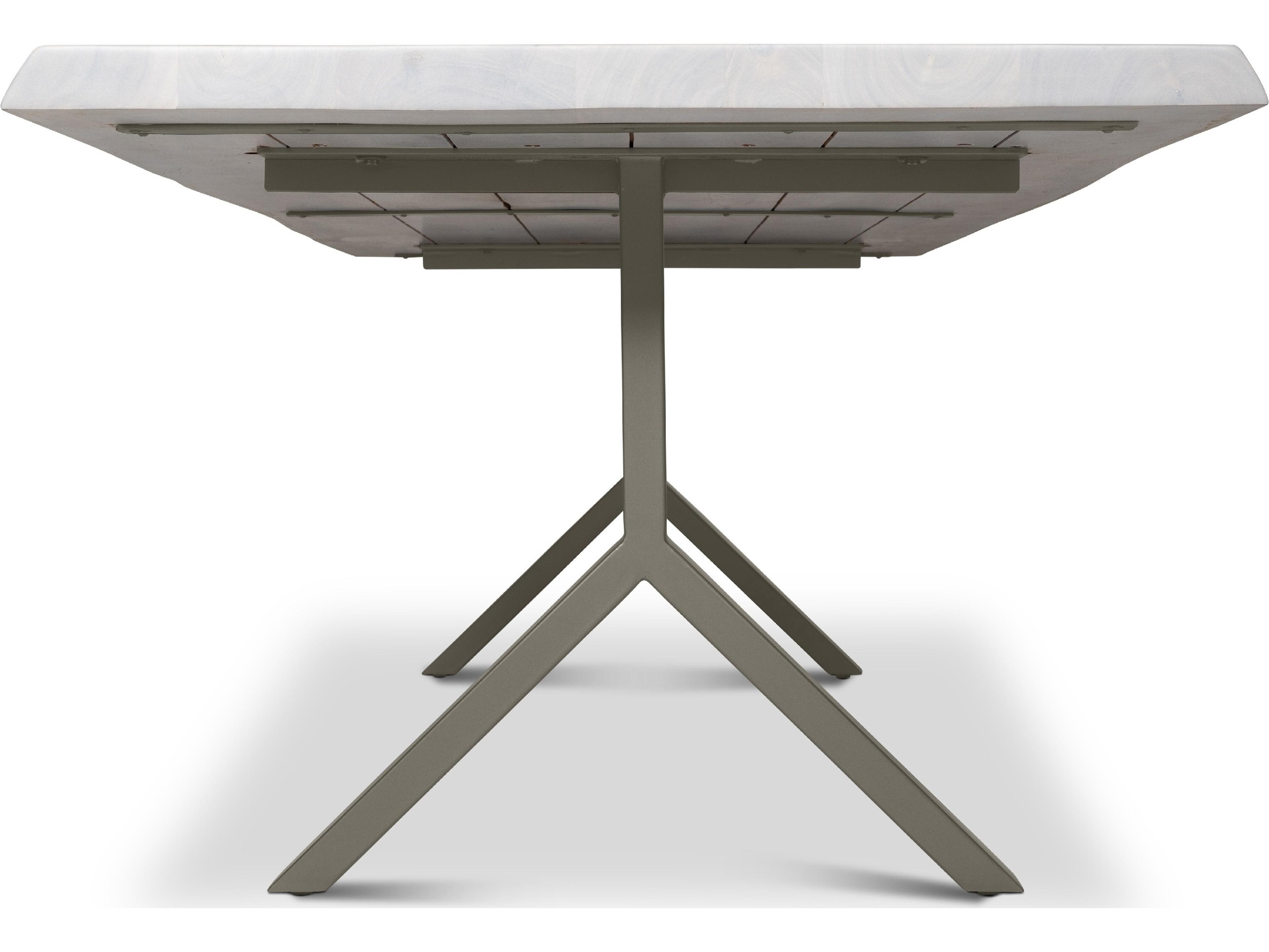 Urbia Brooks Dining Table Y Base White Wash Top Pewter Base