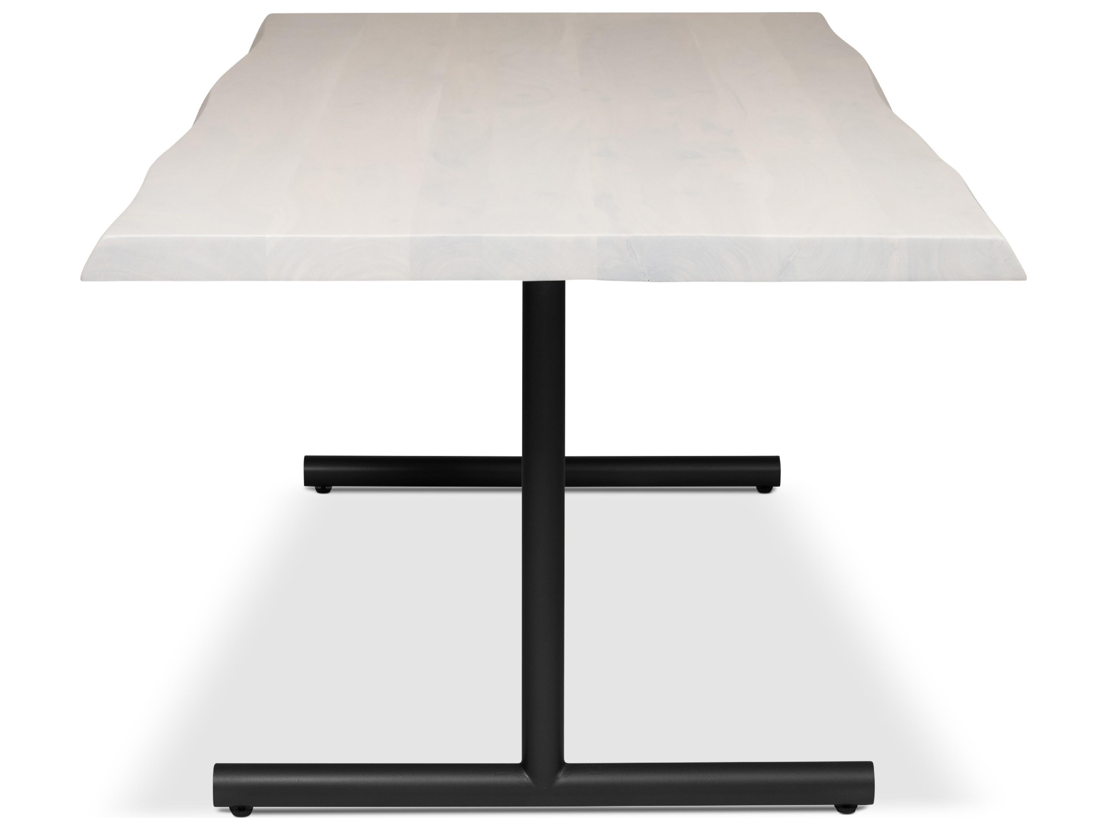 Urbia Brooks Dining Table T Base White Wash Top Black Base