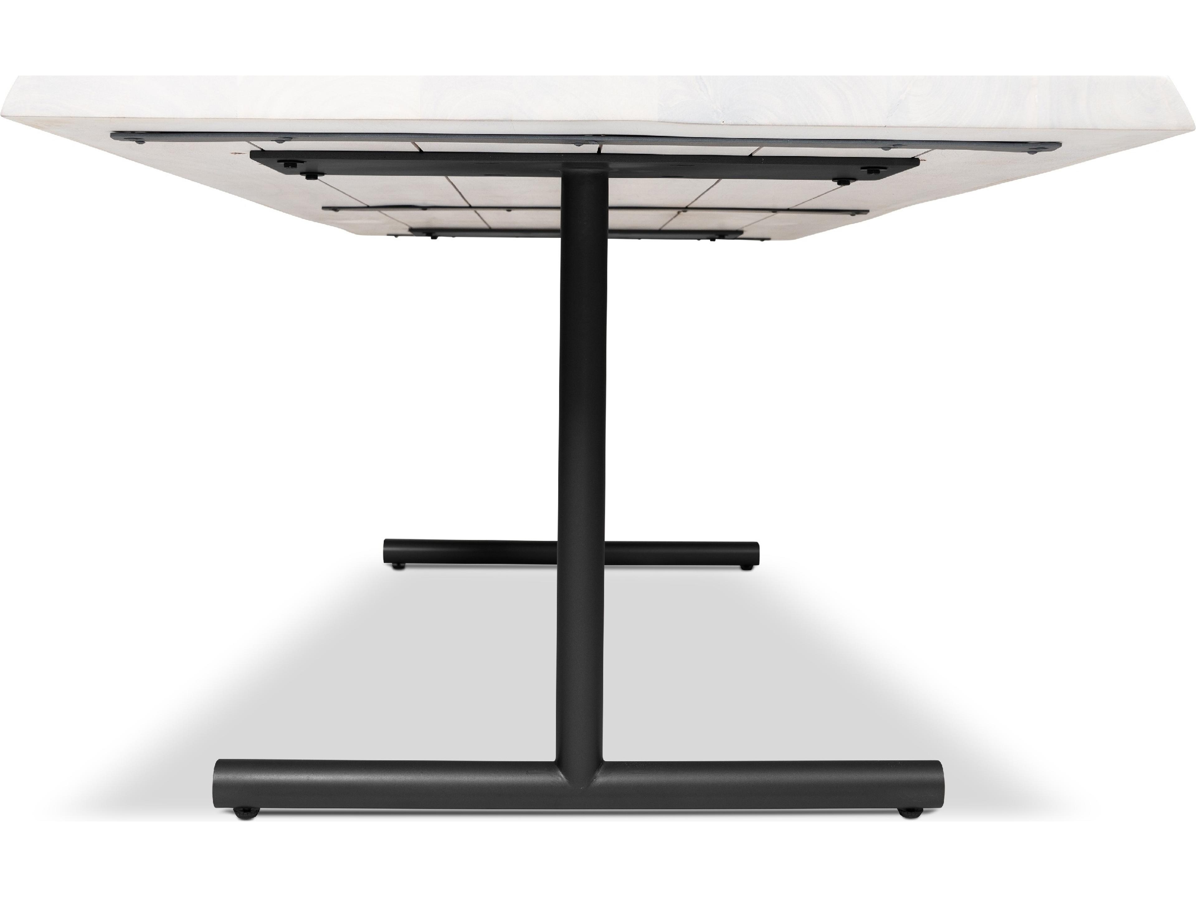 Urbia Brooks Dining Table T Base White Wash Top Black Base