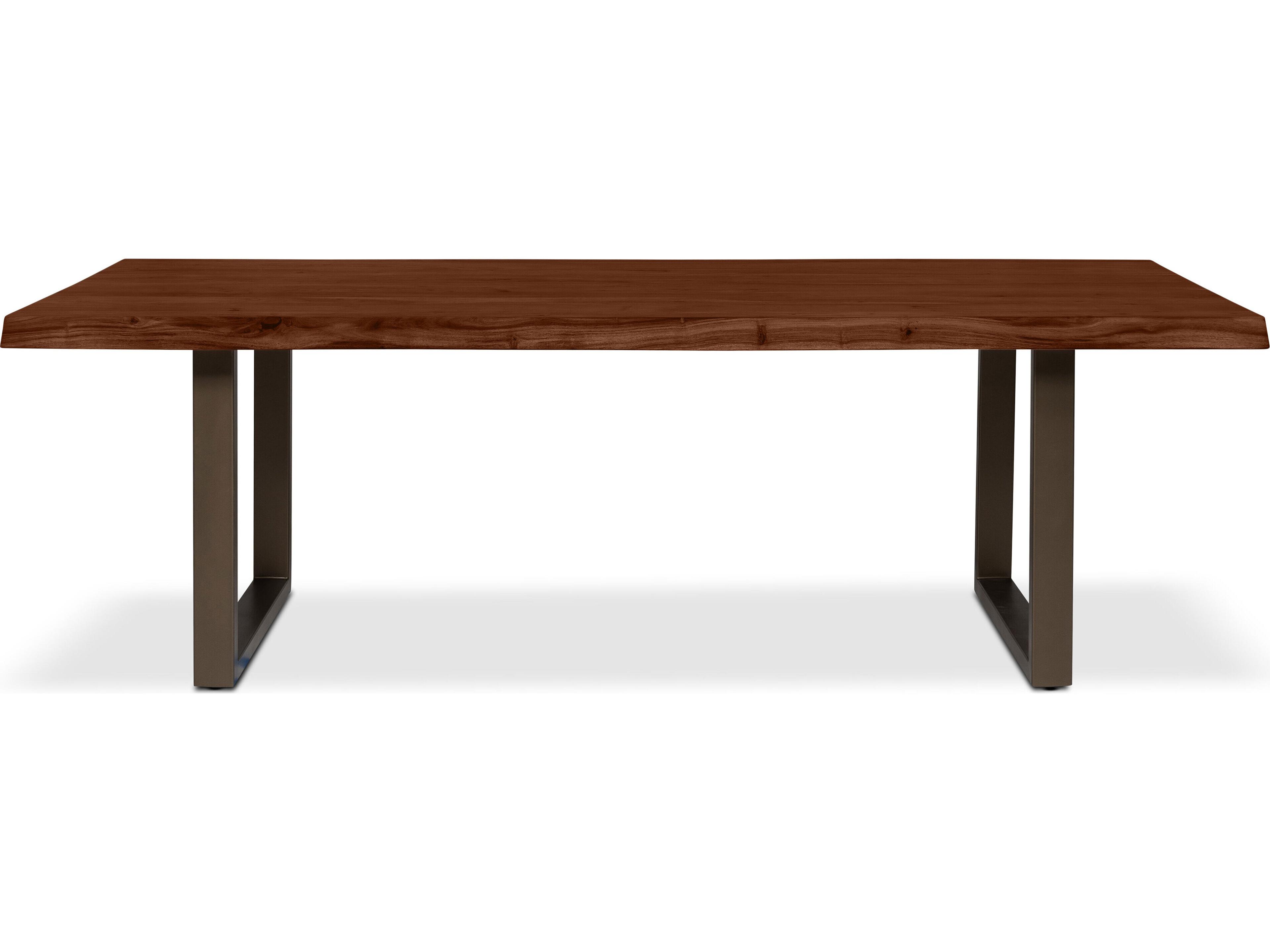 Urbia Brooks Rectangular Wood Americano Brass Dining Table