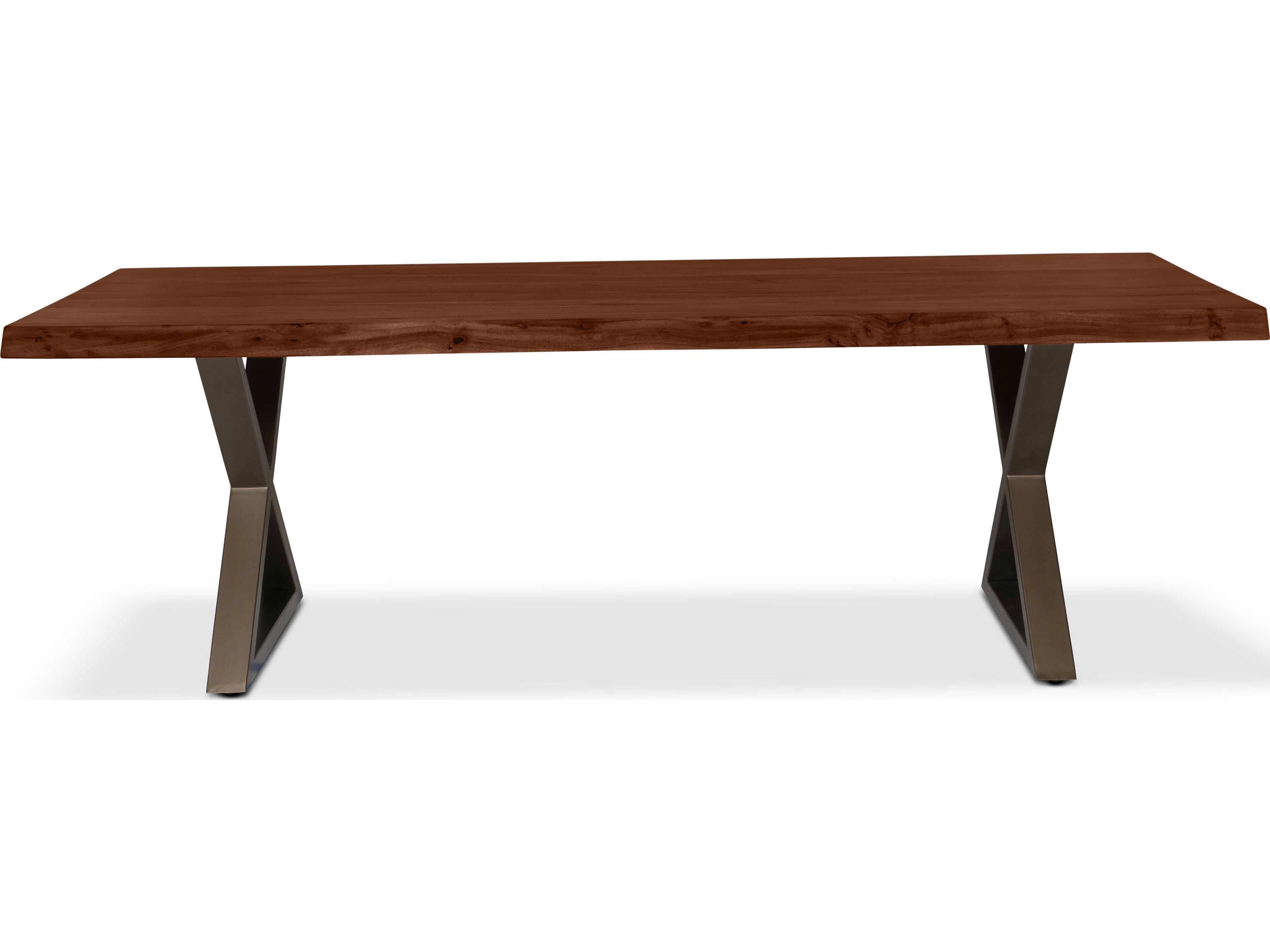 Urbia Brooks Rectangular Wood Americano Brass Dining Table