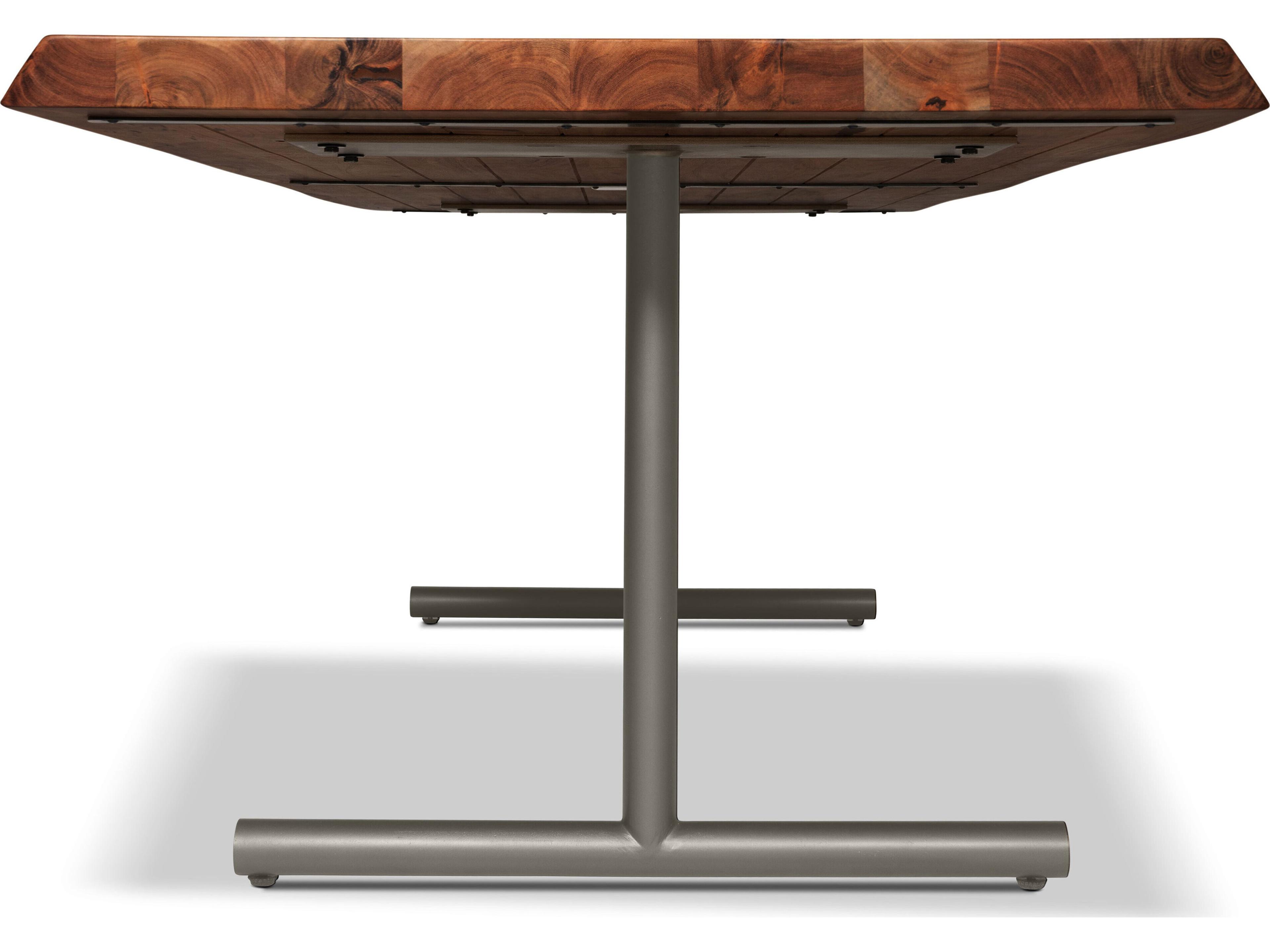 Urbia Brooks Dining Table T Base Americano Top Pewter Base