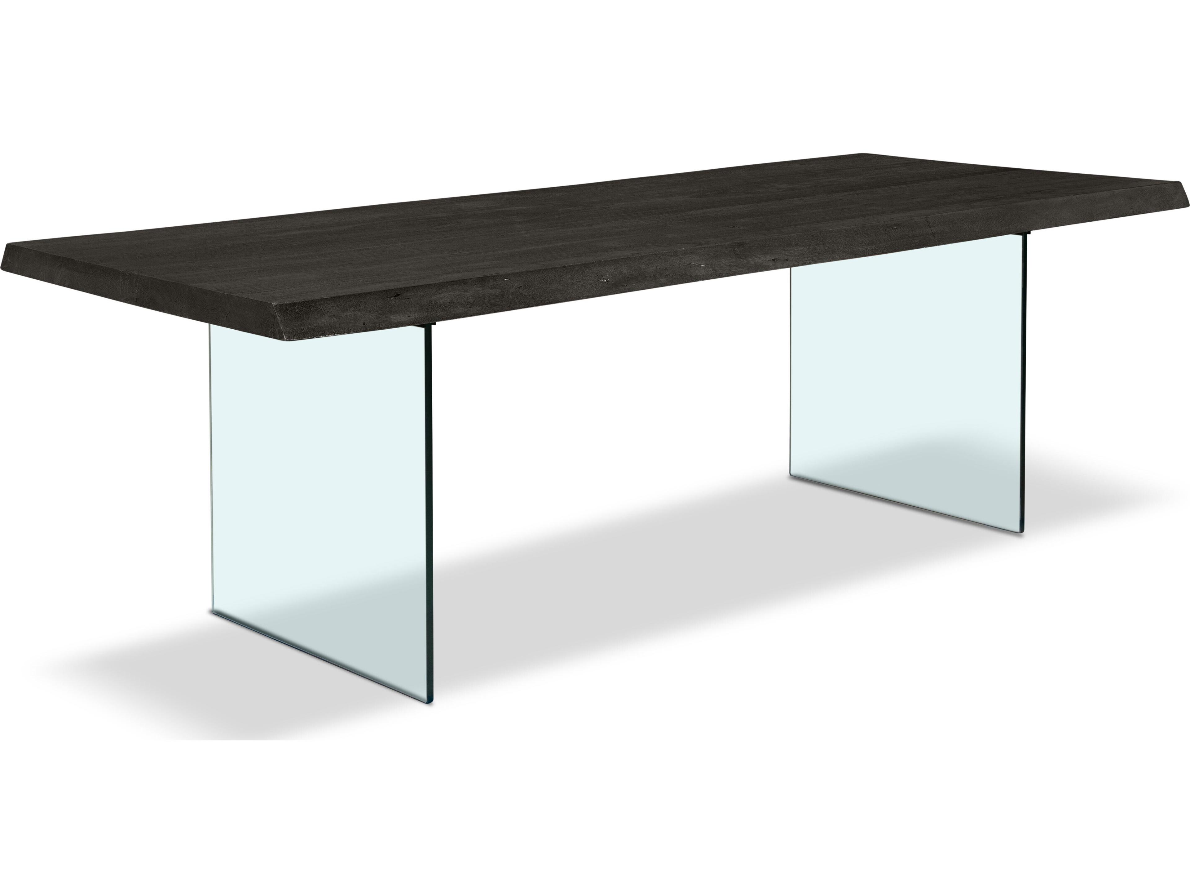 Brooks Solid Acacia Dining Table with Glass Base