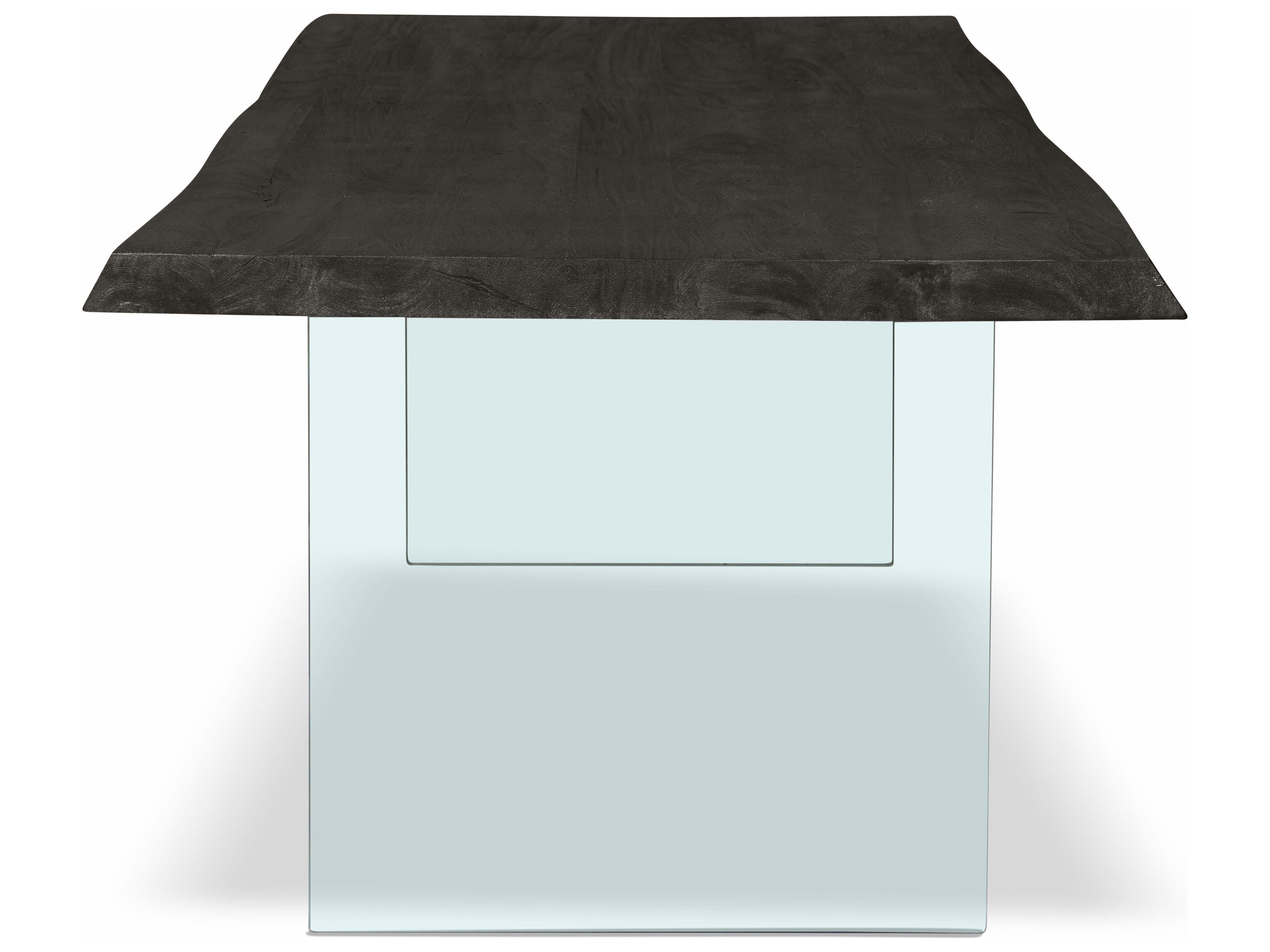 Urbia Brooks Rectangular Wood Ebonized Clear Dining Table