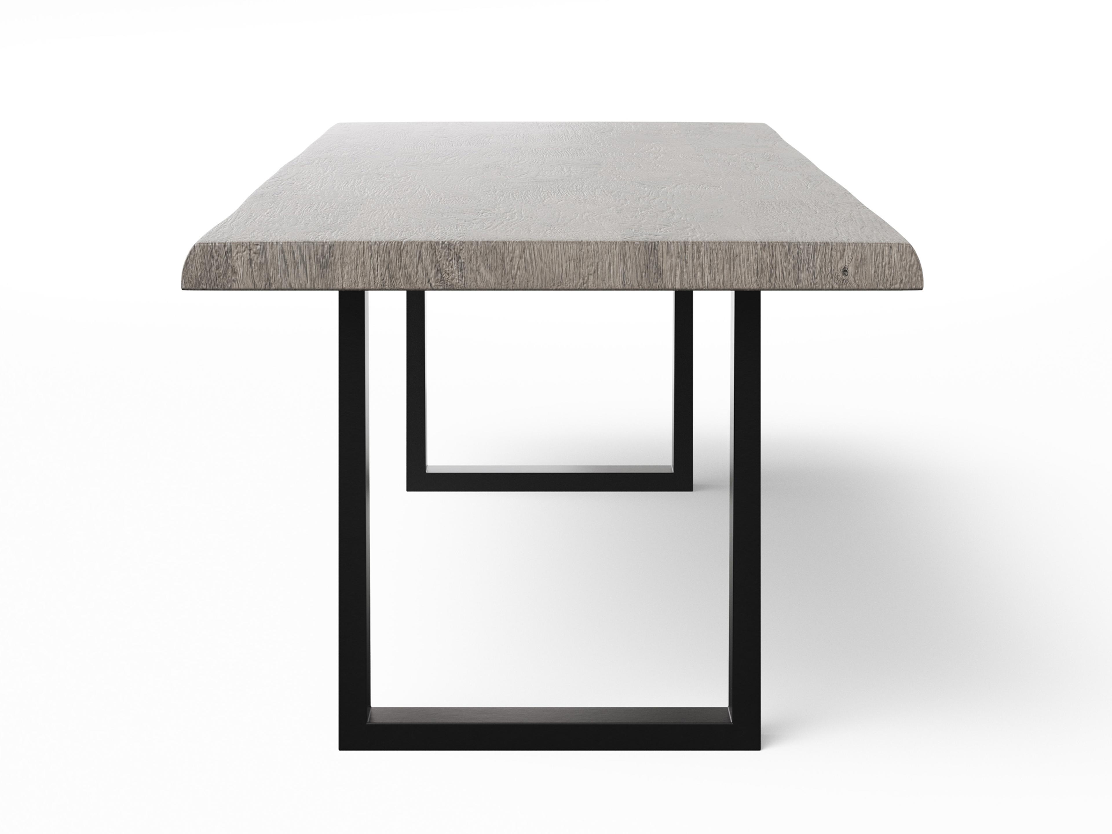Urbia Brooks Rectangular Wood Sandblasted Grey Black Dining Table