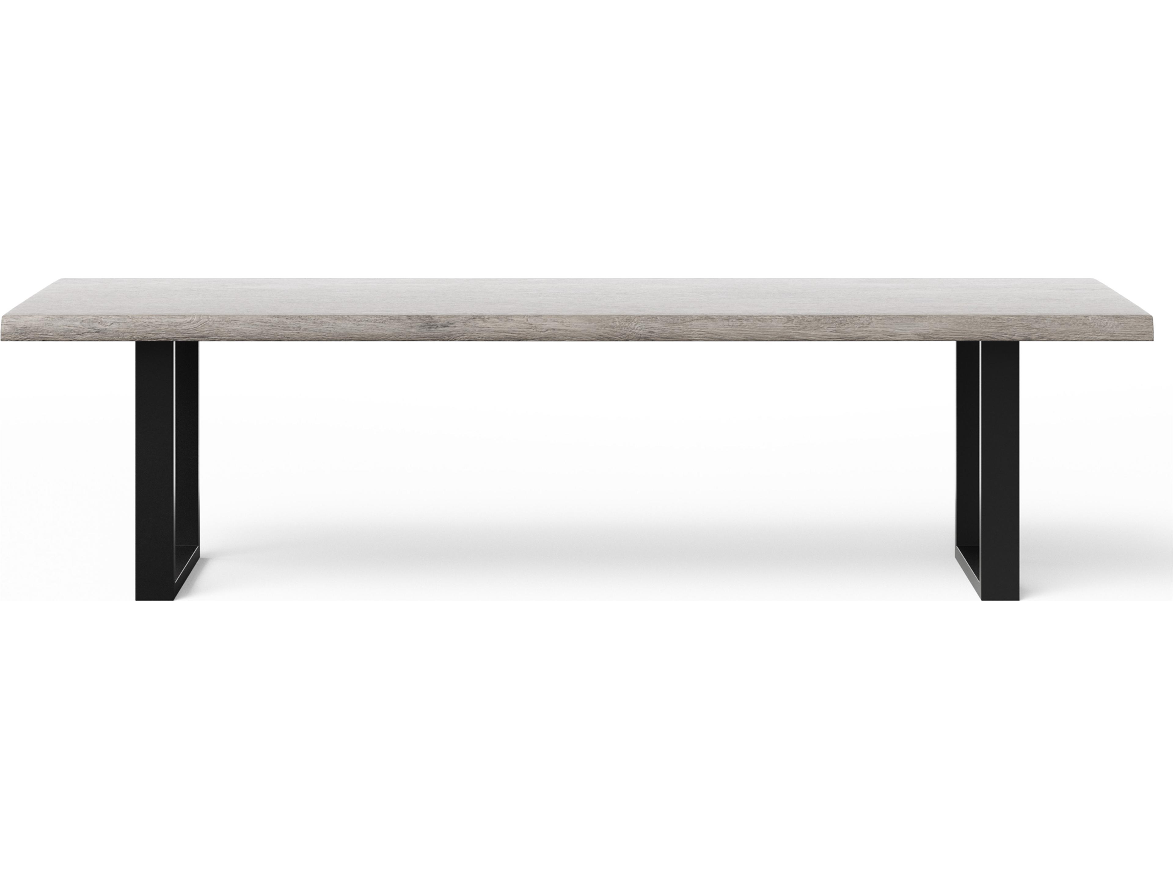 Urbia Brooks Rectangular Wood Sandblasted Grey Black Dining Table