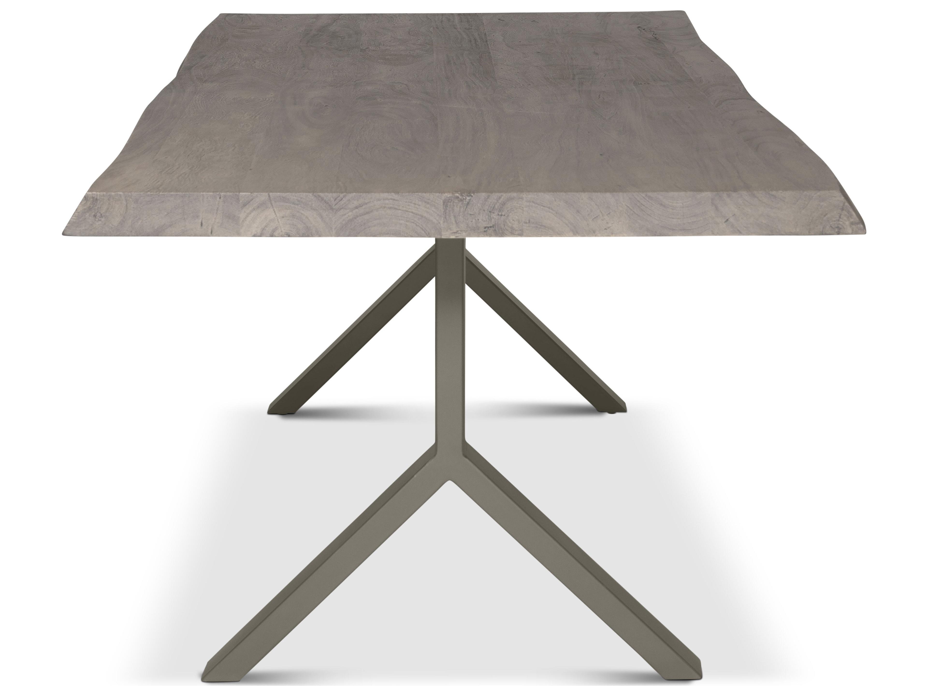 Urbia Brooks Dining Table Y Base Sandblasted Grey Top Pewter Base