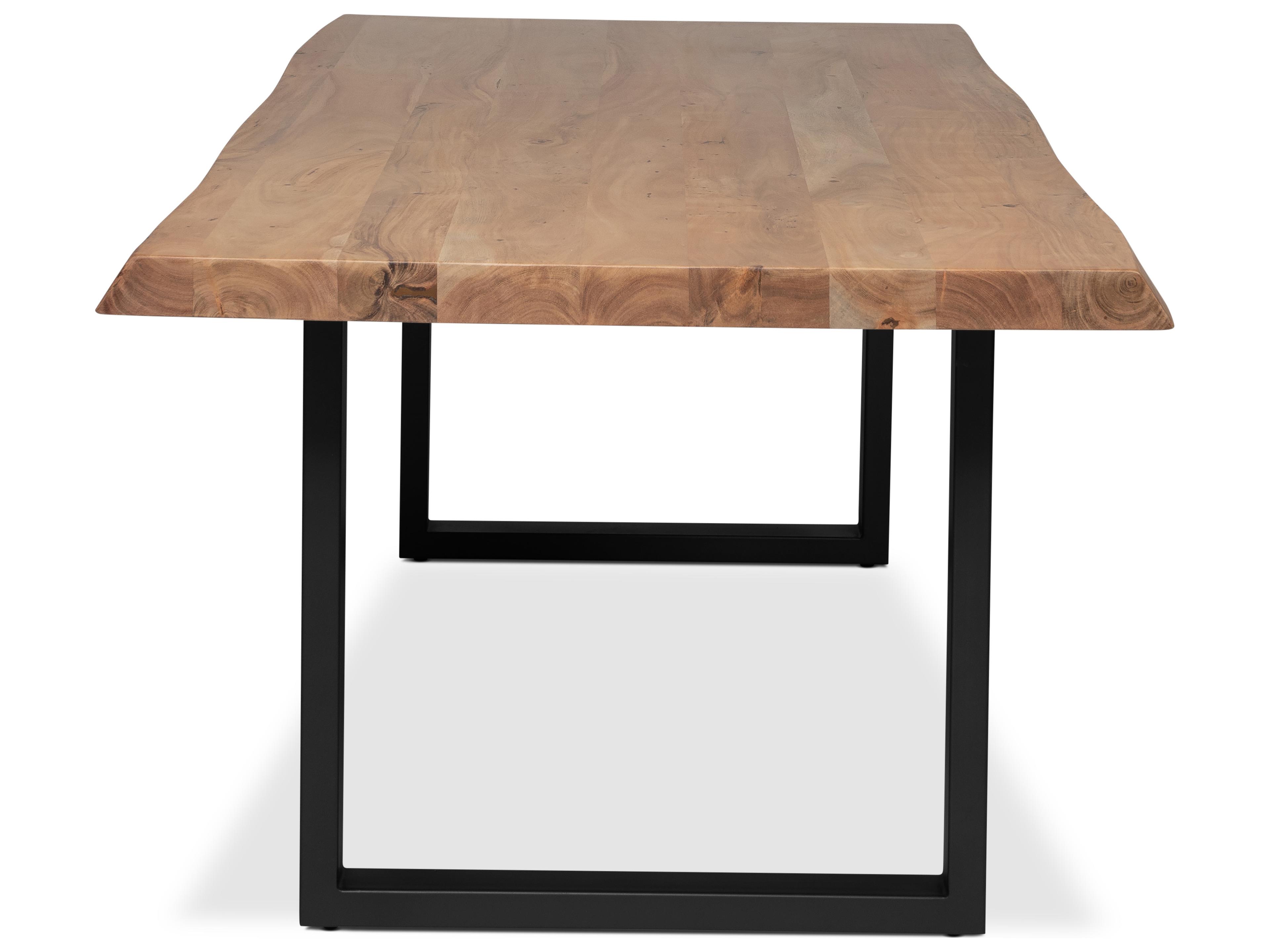 Urbia Brooks Dining Table U Base Teak Top Black Base