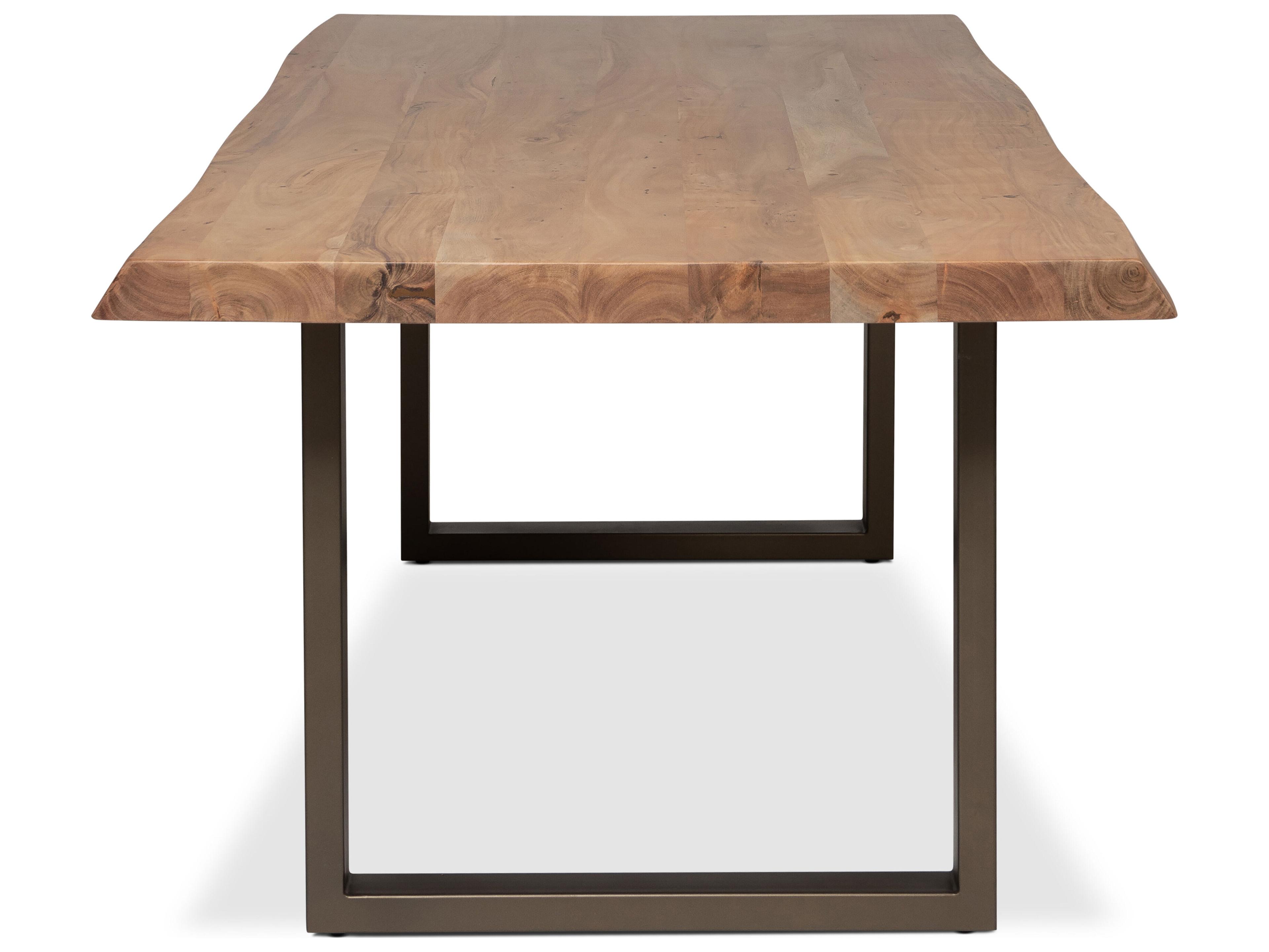 Urbia Brooks Dining Table U Base Teak Top Brass Base
