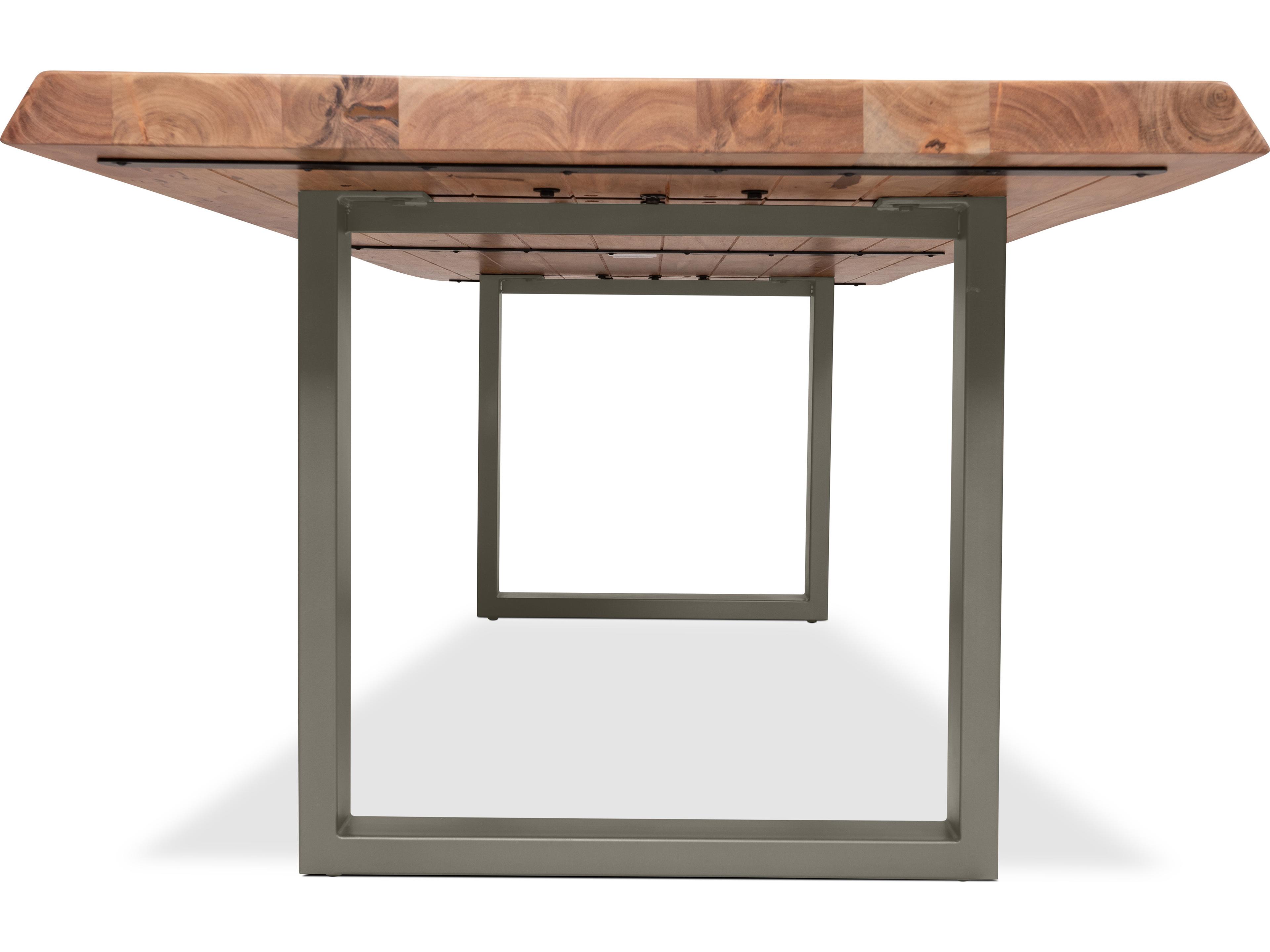 Urbia Brooks Dining Table U Base Teak Top Pewter Base