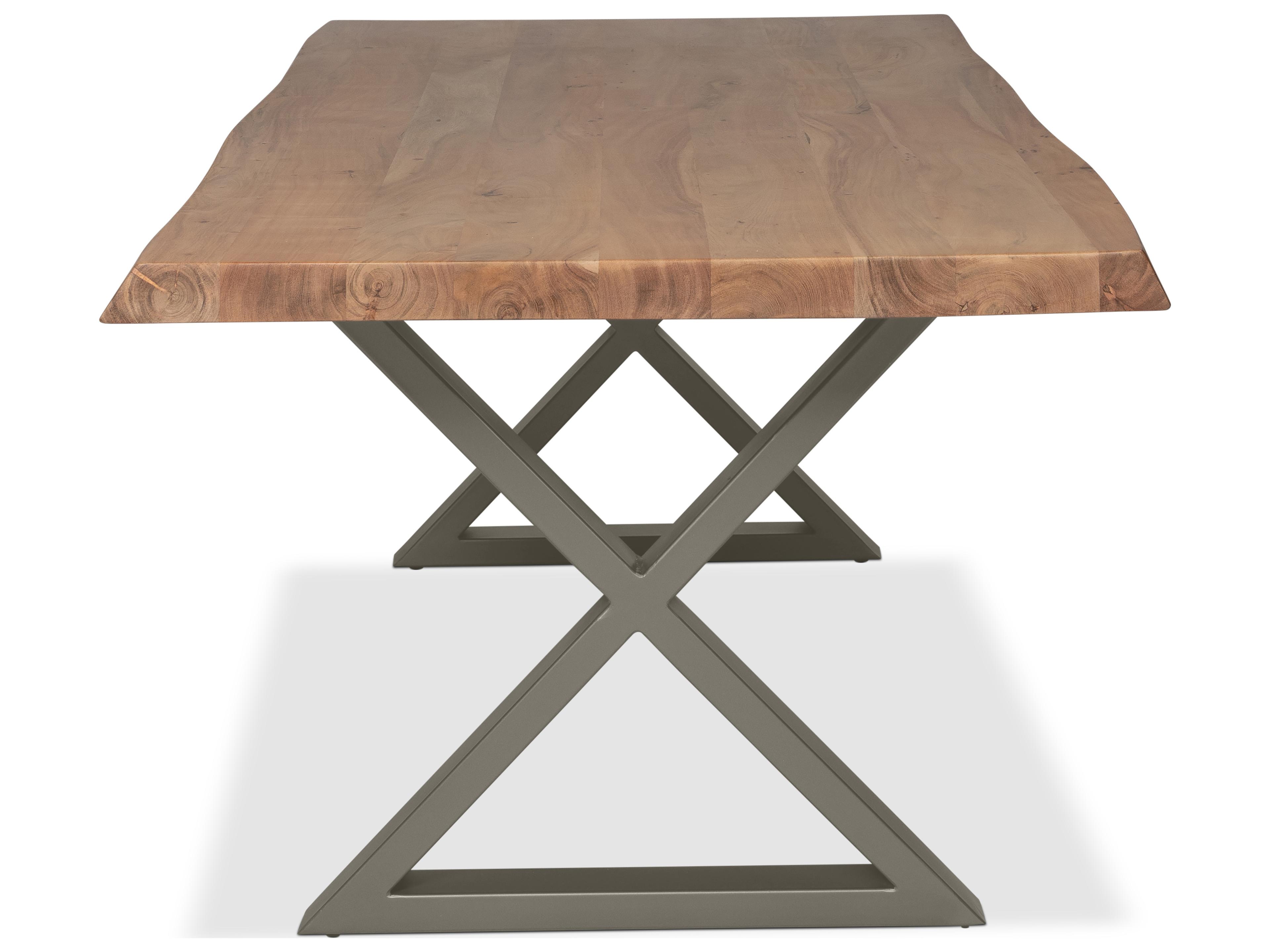 Urbia Brooks Dining Table Base Teak Top Pewter Base