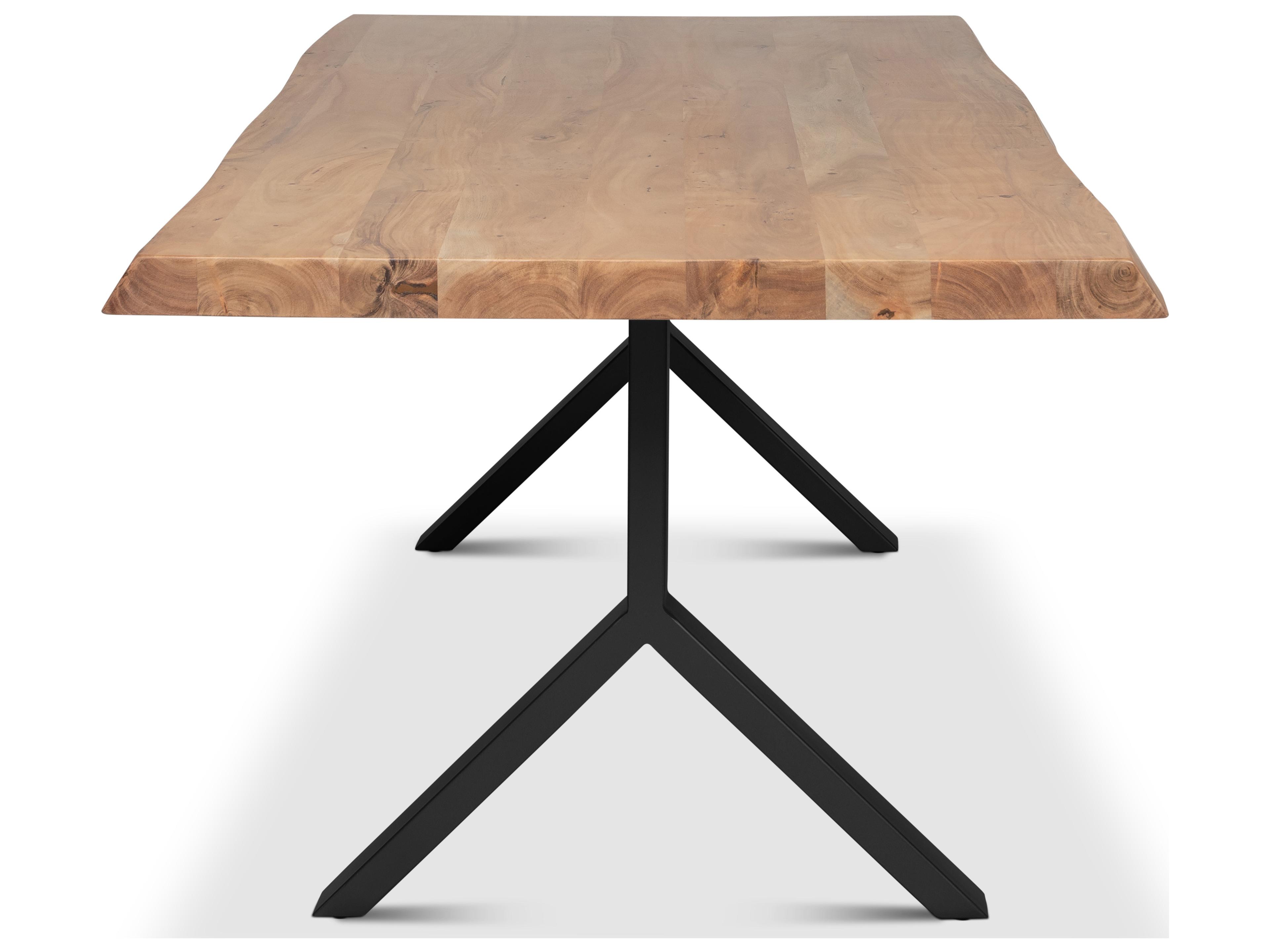 Urbia Brooks Dining Table Y Base Teak Top Black Base