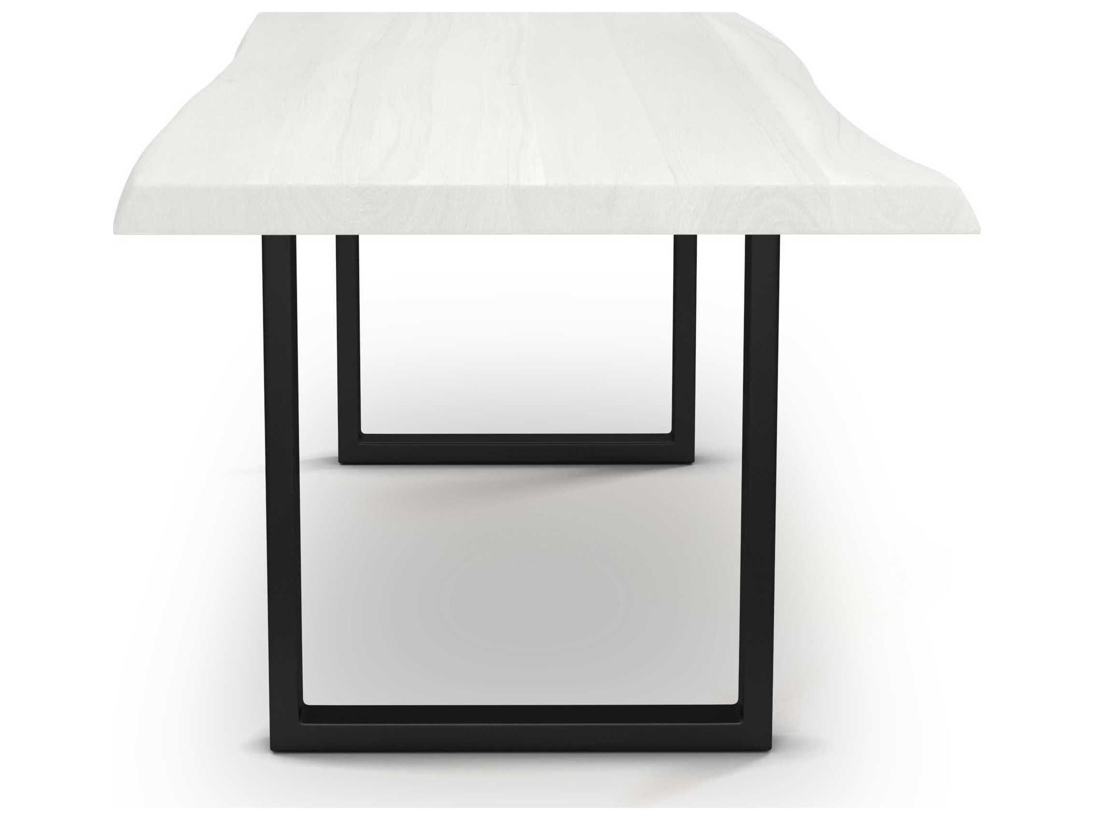 Urbia Brooks Rectangular Wood White Wash Black Dining Table