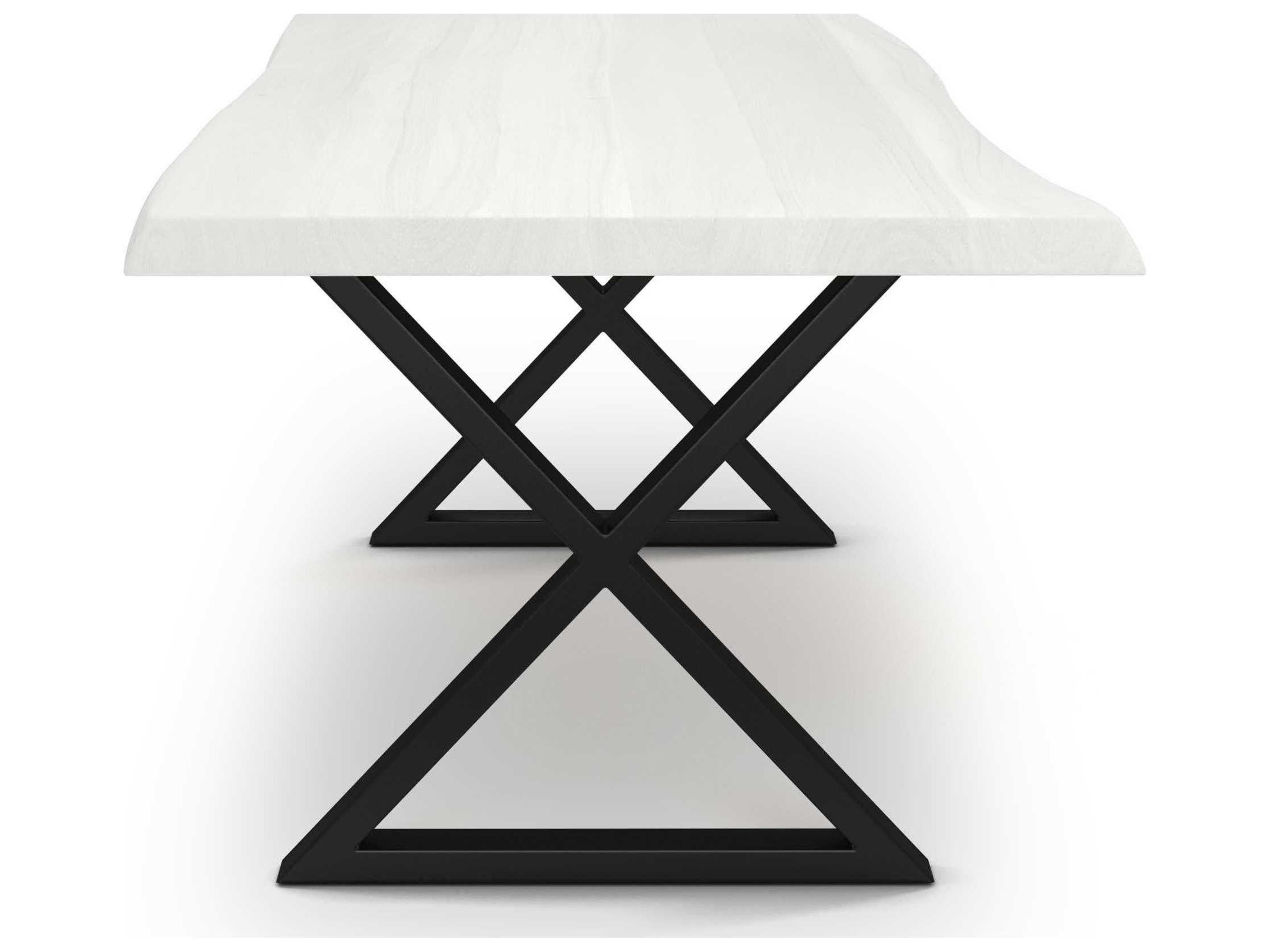 Urbia Brooks Rectangular Wood White Wash Black Dining Table