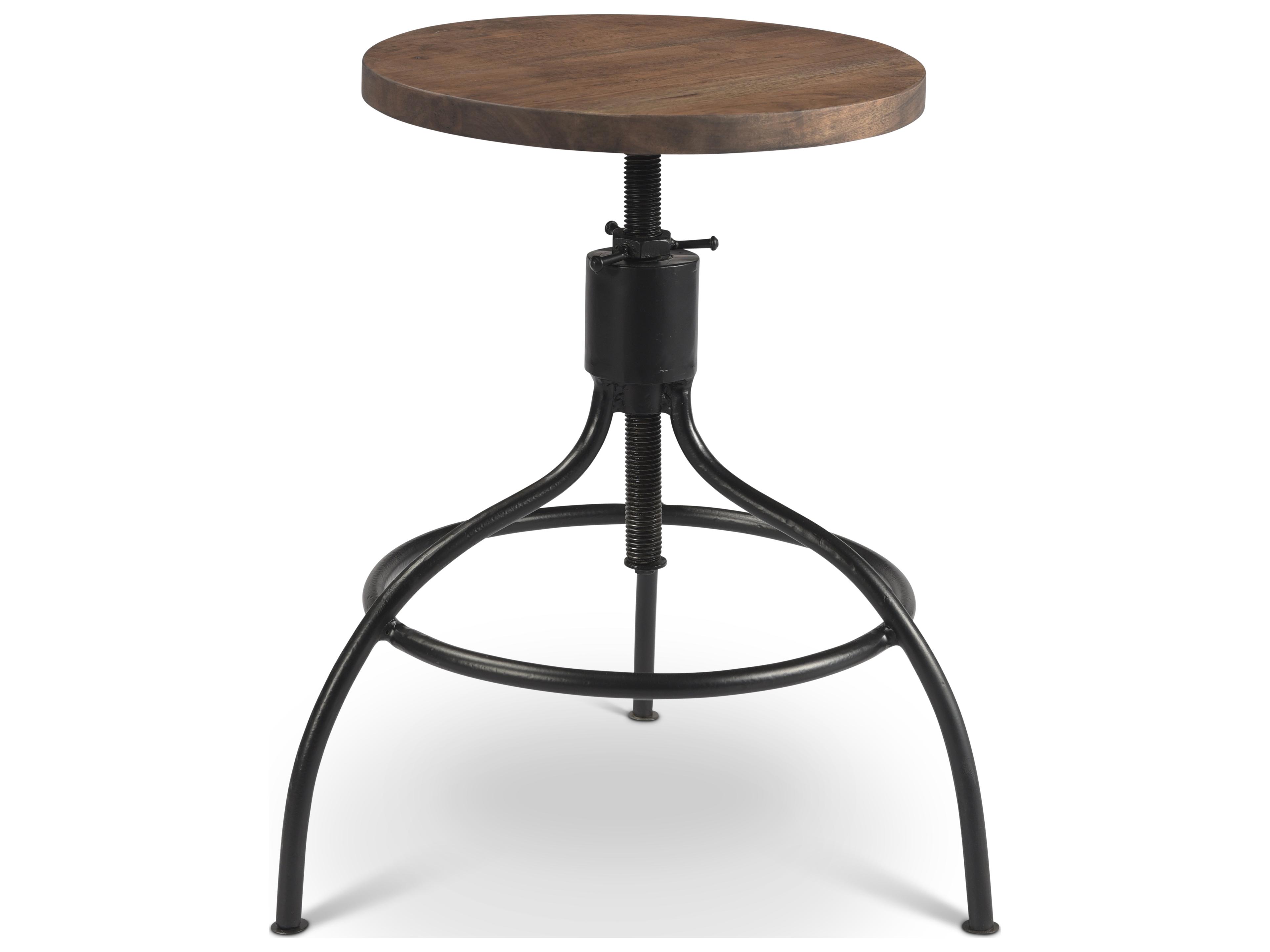 Revolve Vinegar Adjustable Acacia Wood Counter Stool