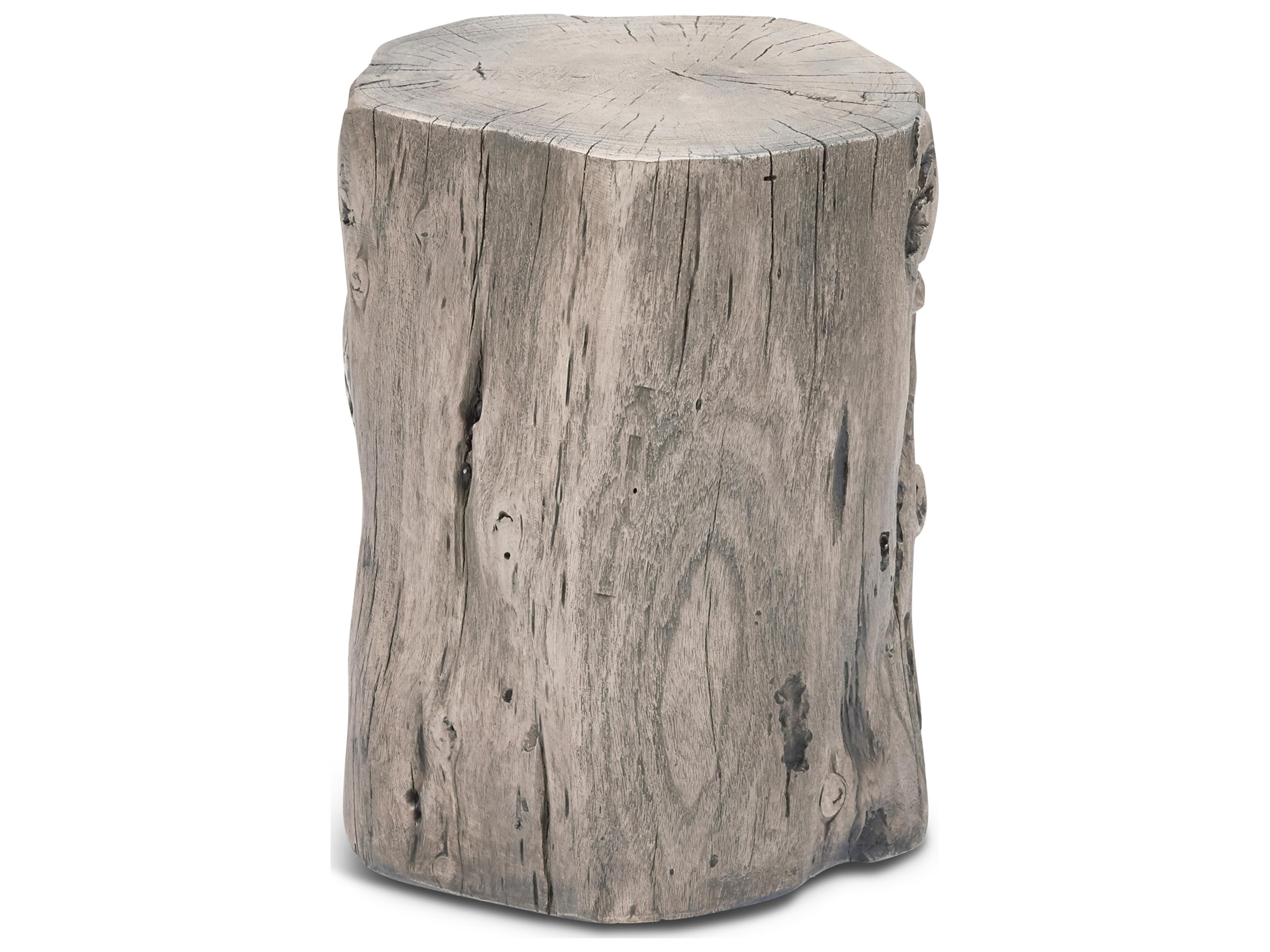 Solid Wood Stump End Table Organic Modern