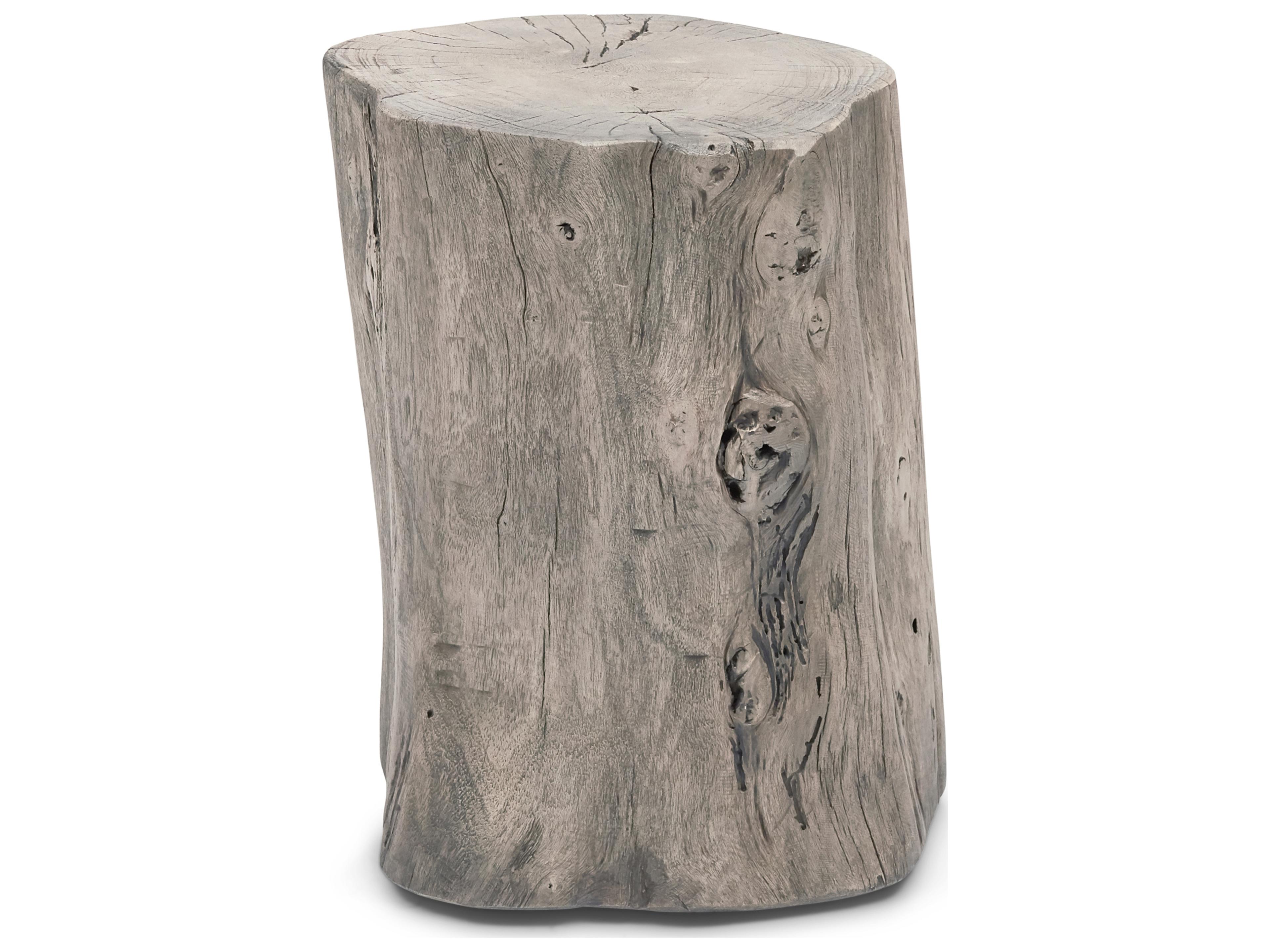 Urbia Brooks Round Wood Sandblasted Grey End Table