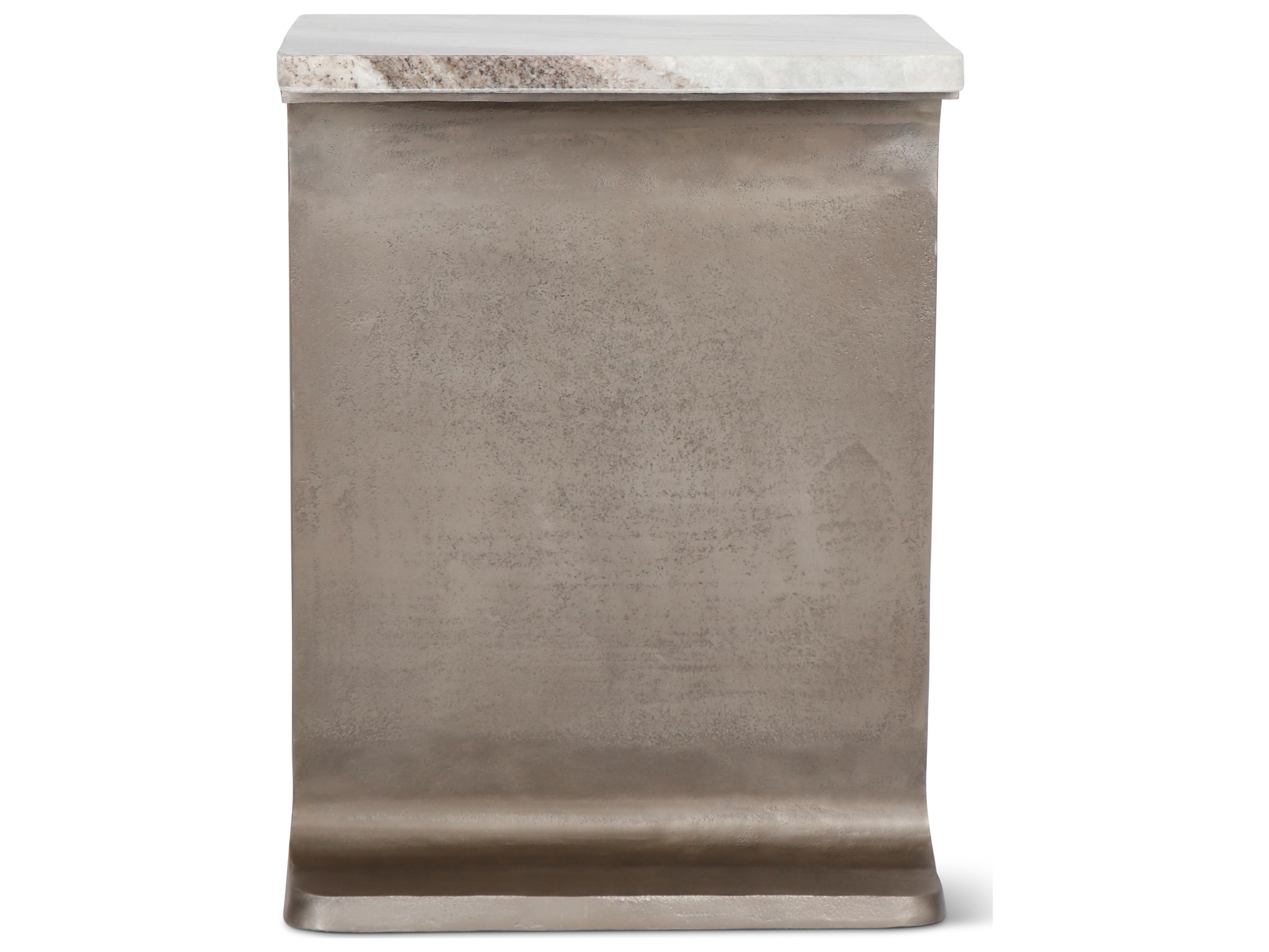 Urbia Marbelle Rectangular Marble I-Beam End Table