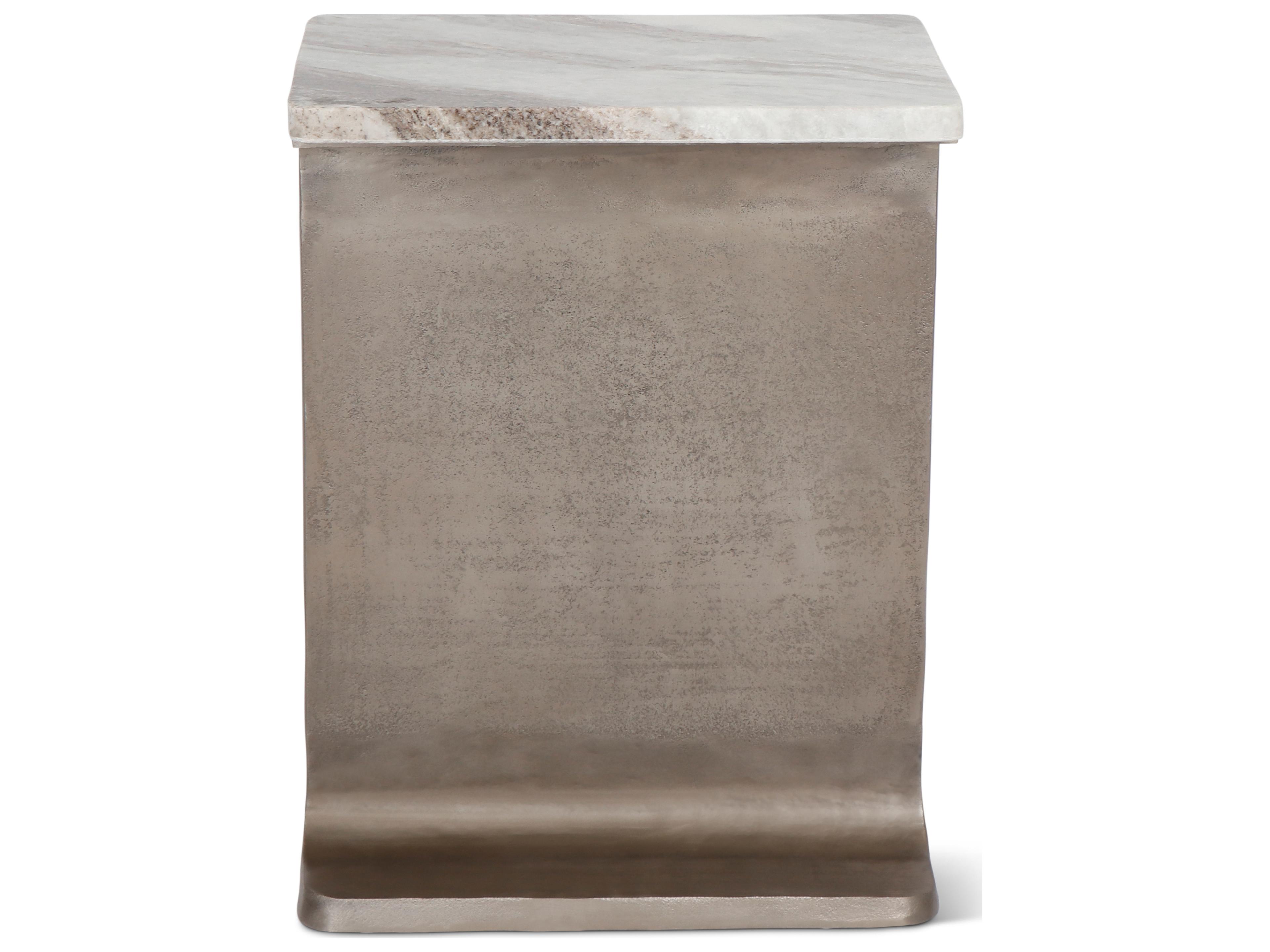 Urbia Marbelle Rectangular Marble I-Beam End Table