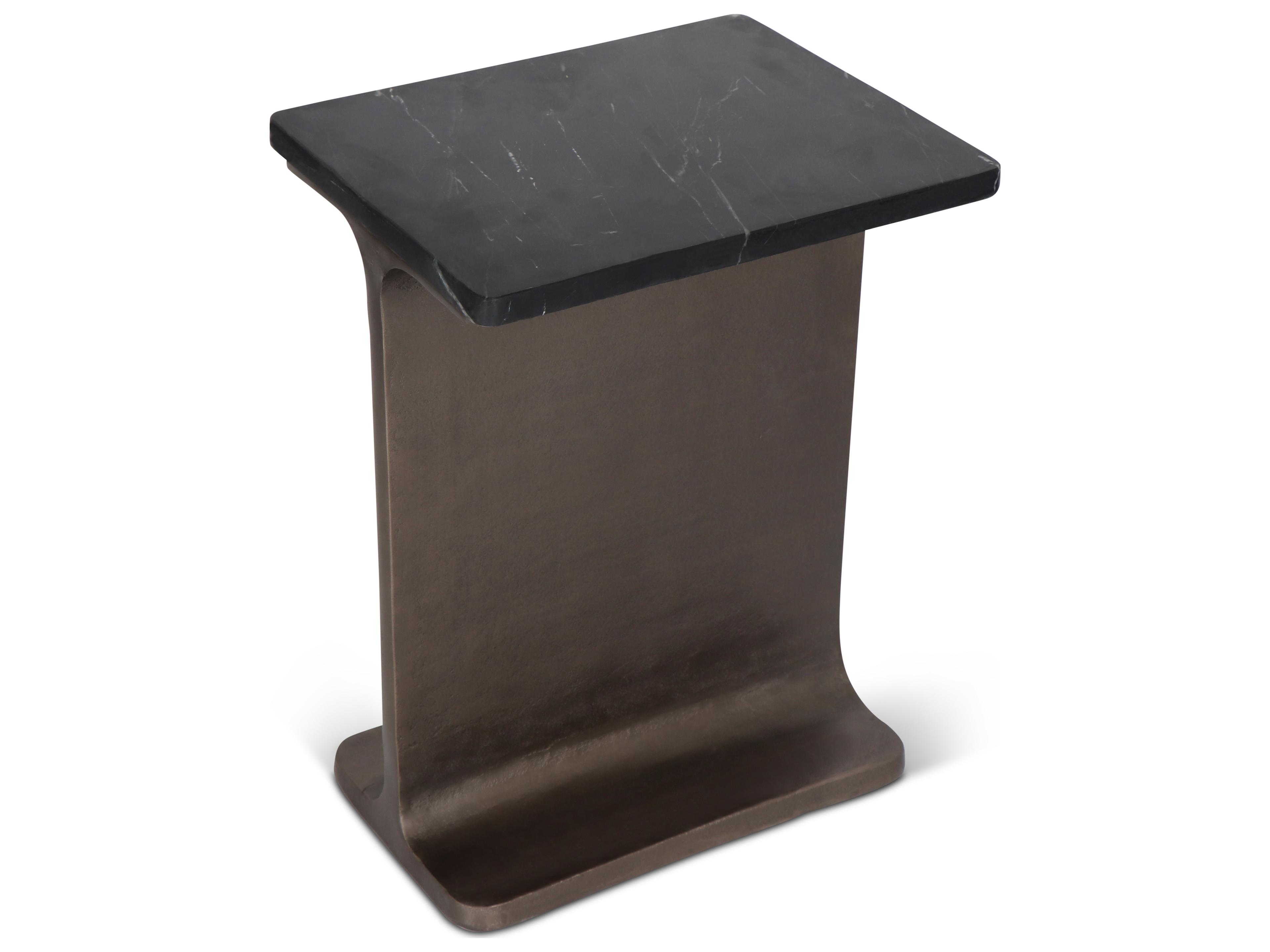 Urbia Marbelle Rectangular Marble I-Beam End Table