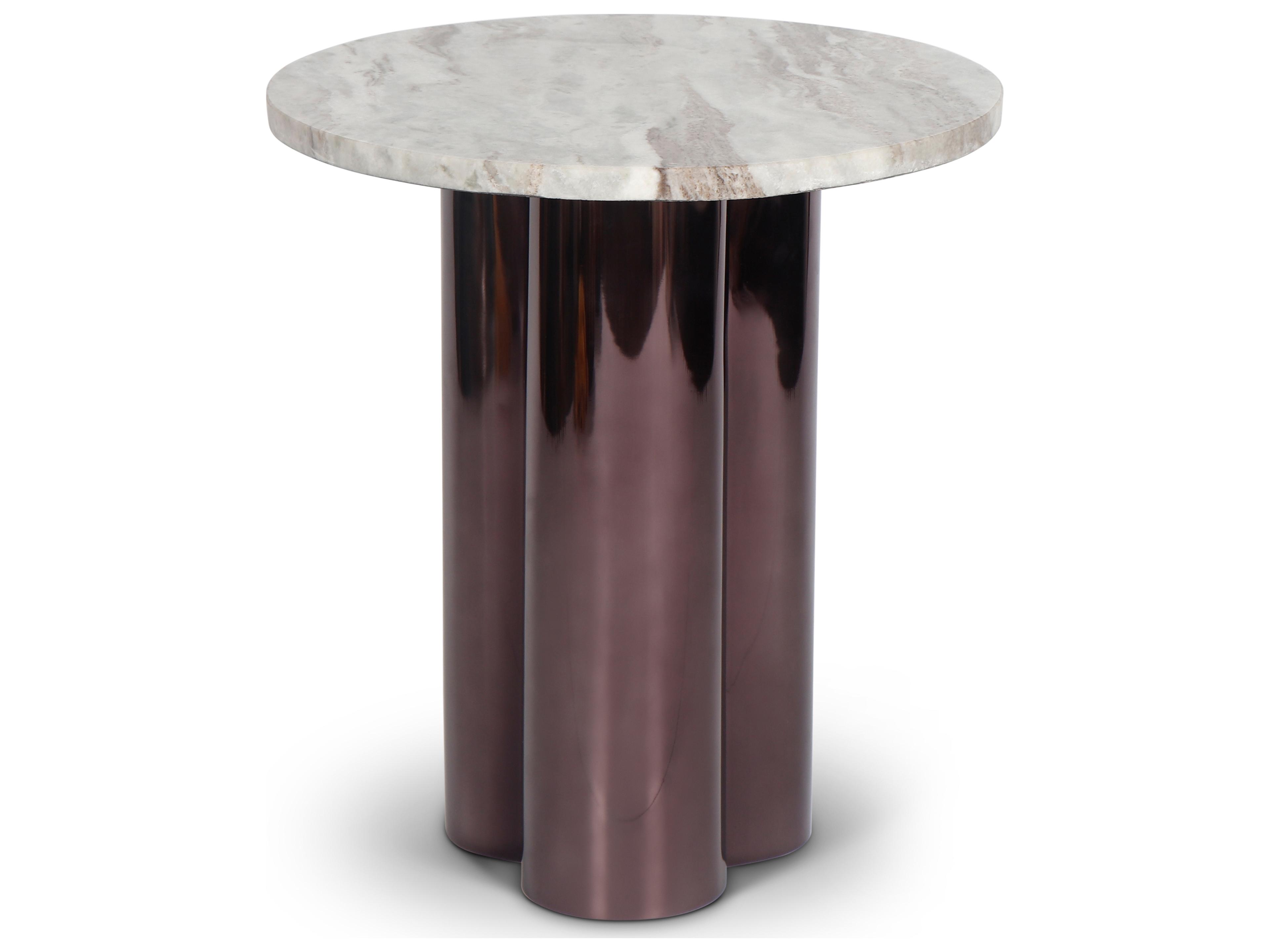 Marbelle Round Marble Martie End Table