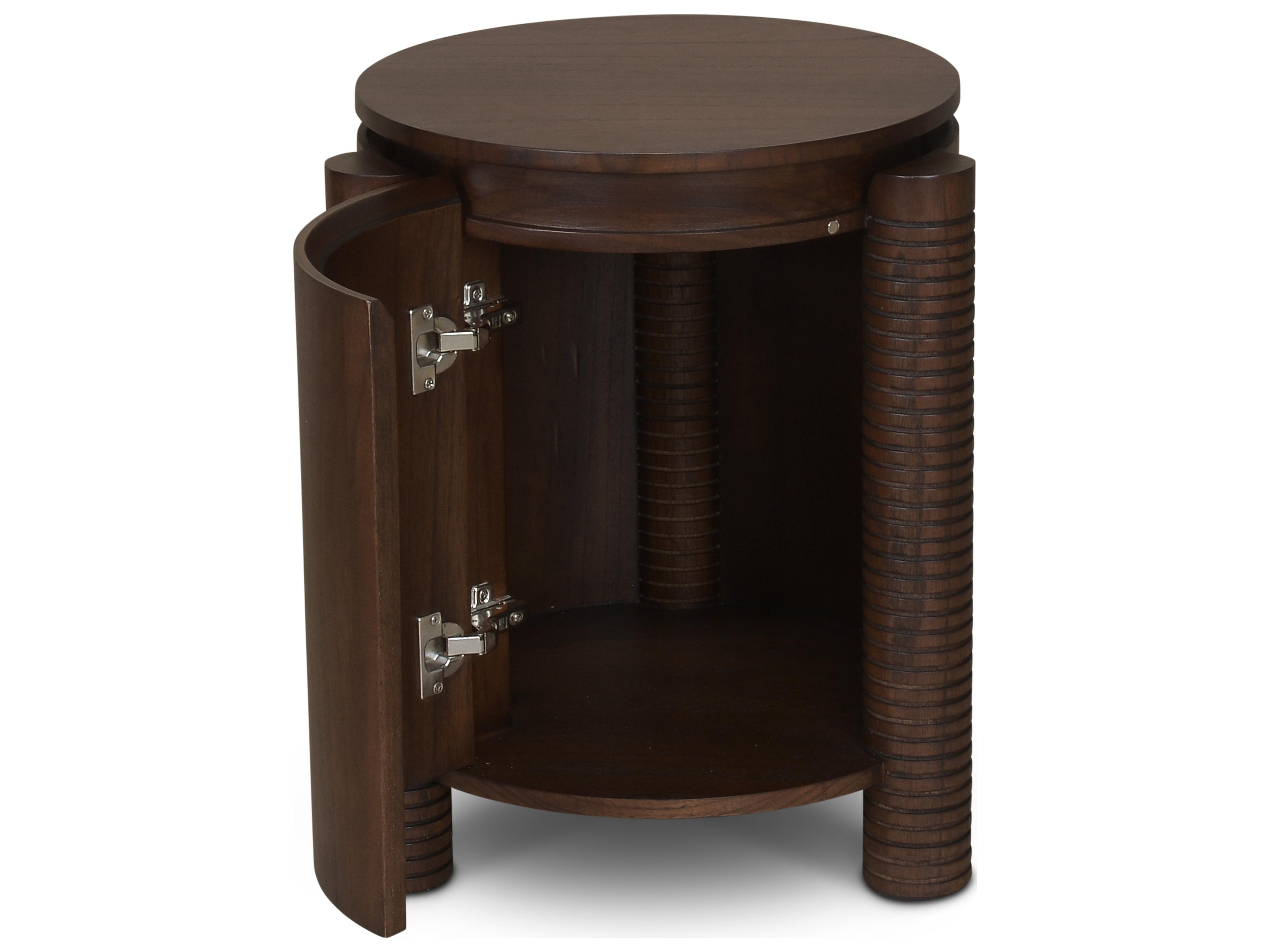 Urbia Luna Round Wood Roasted Coffee End Table