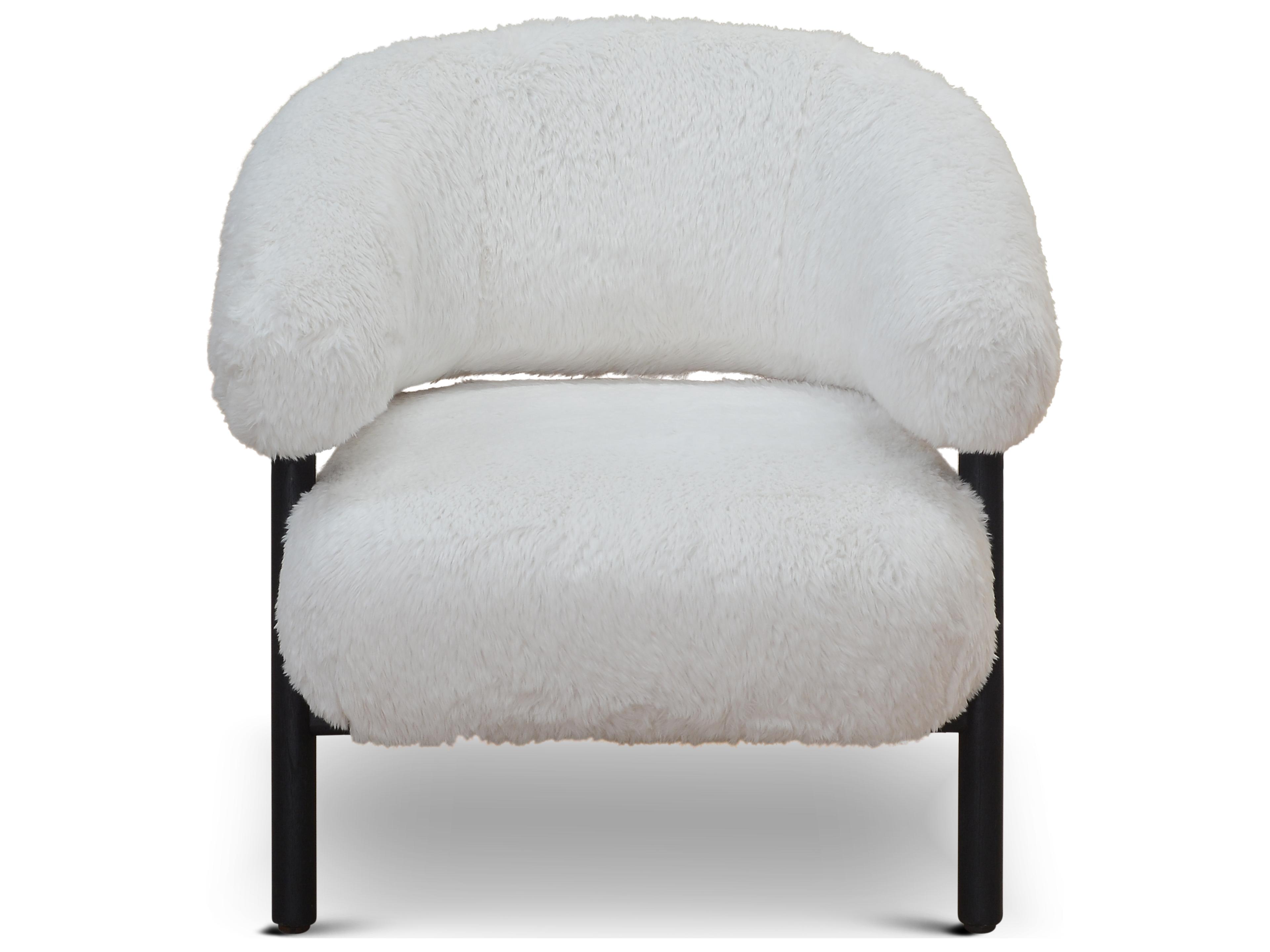 Urbia Mandy White Fur Accent Chair