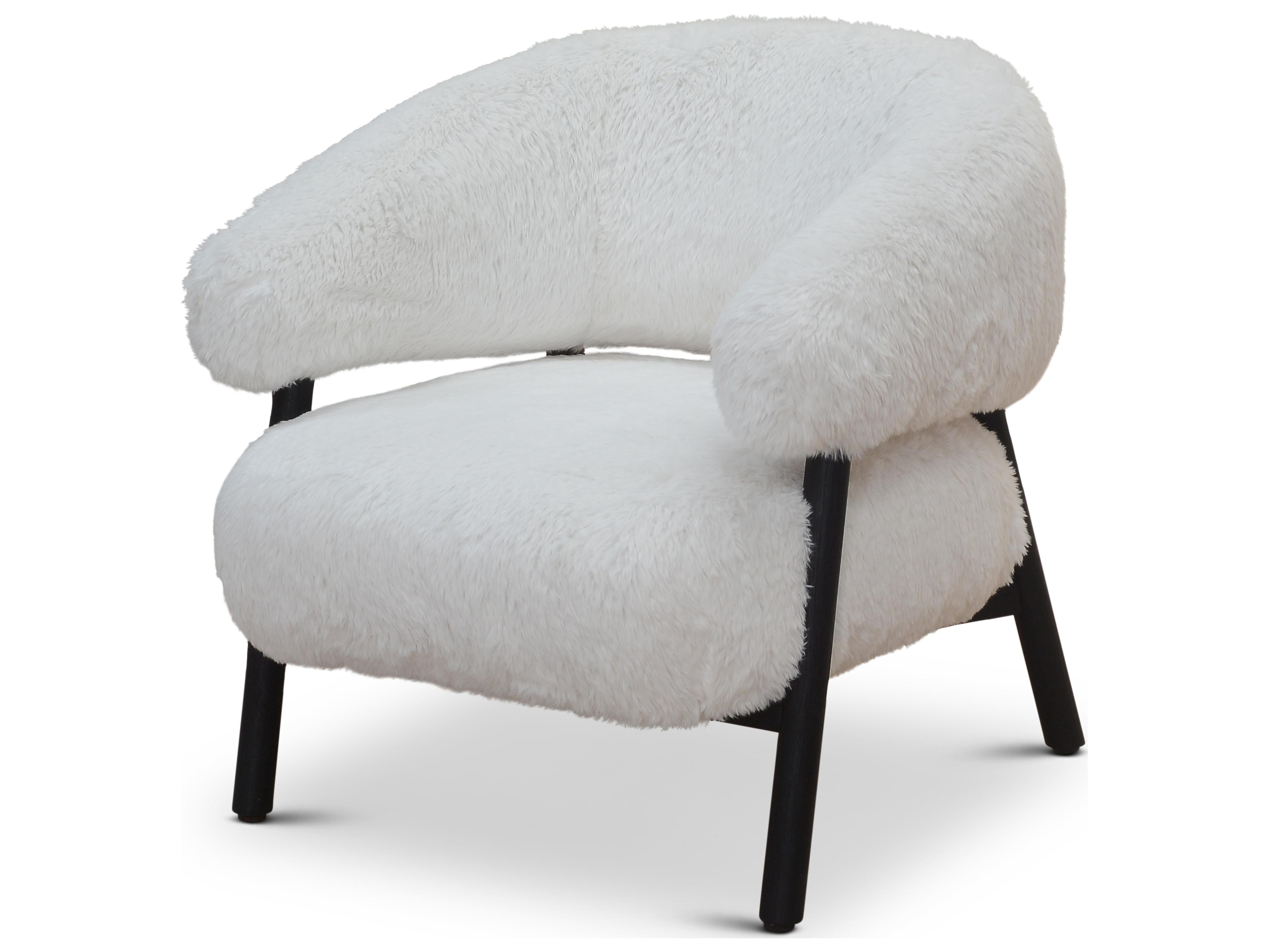 Mandy White Fur Accent Chair
