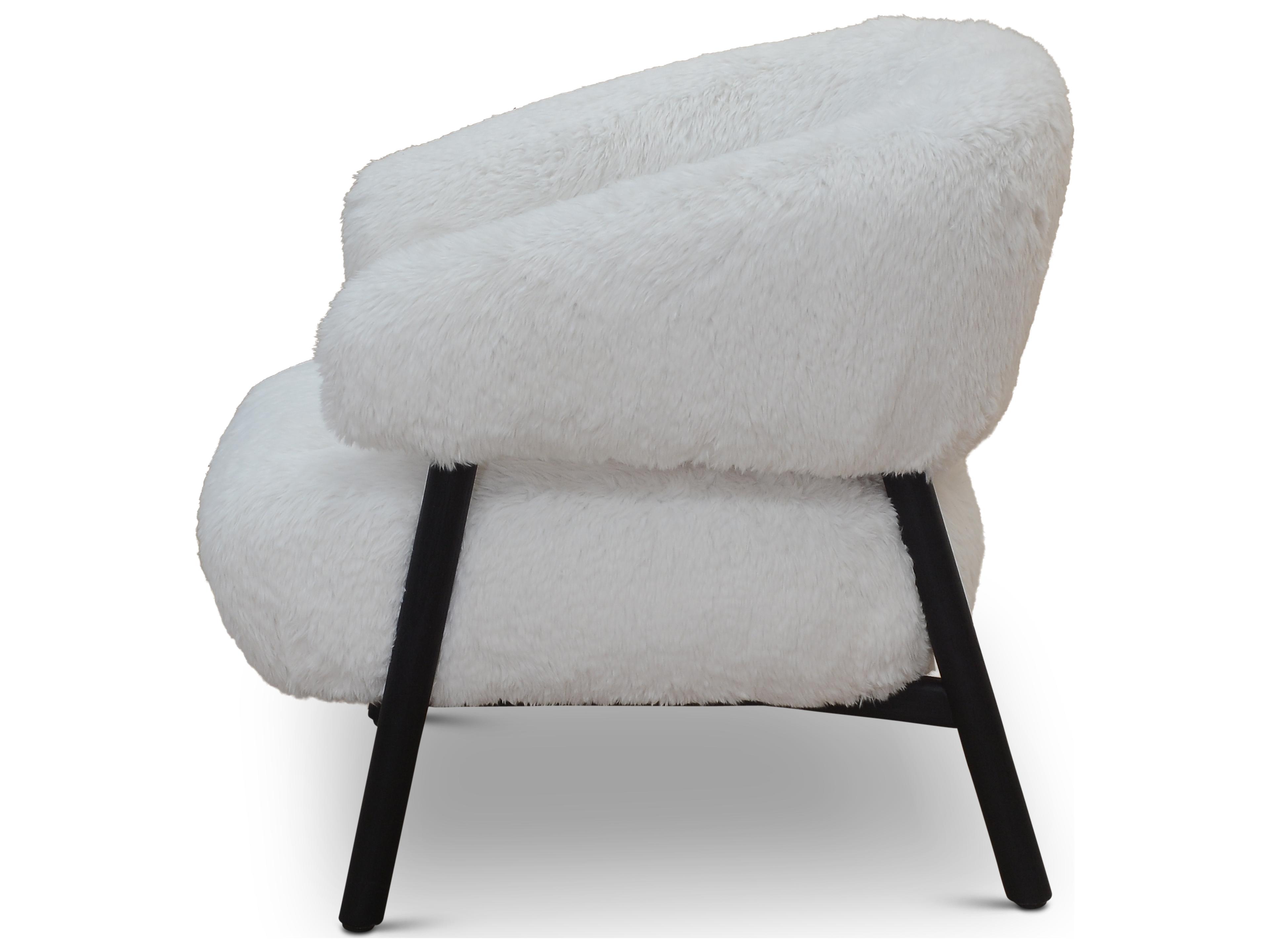 Urbia Mandy White Fur Accent Chair